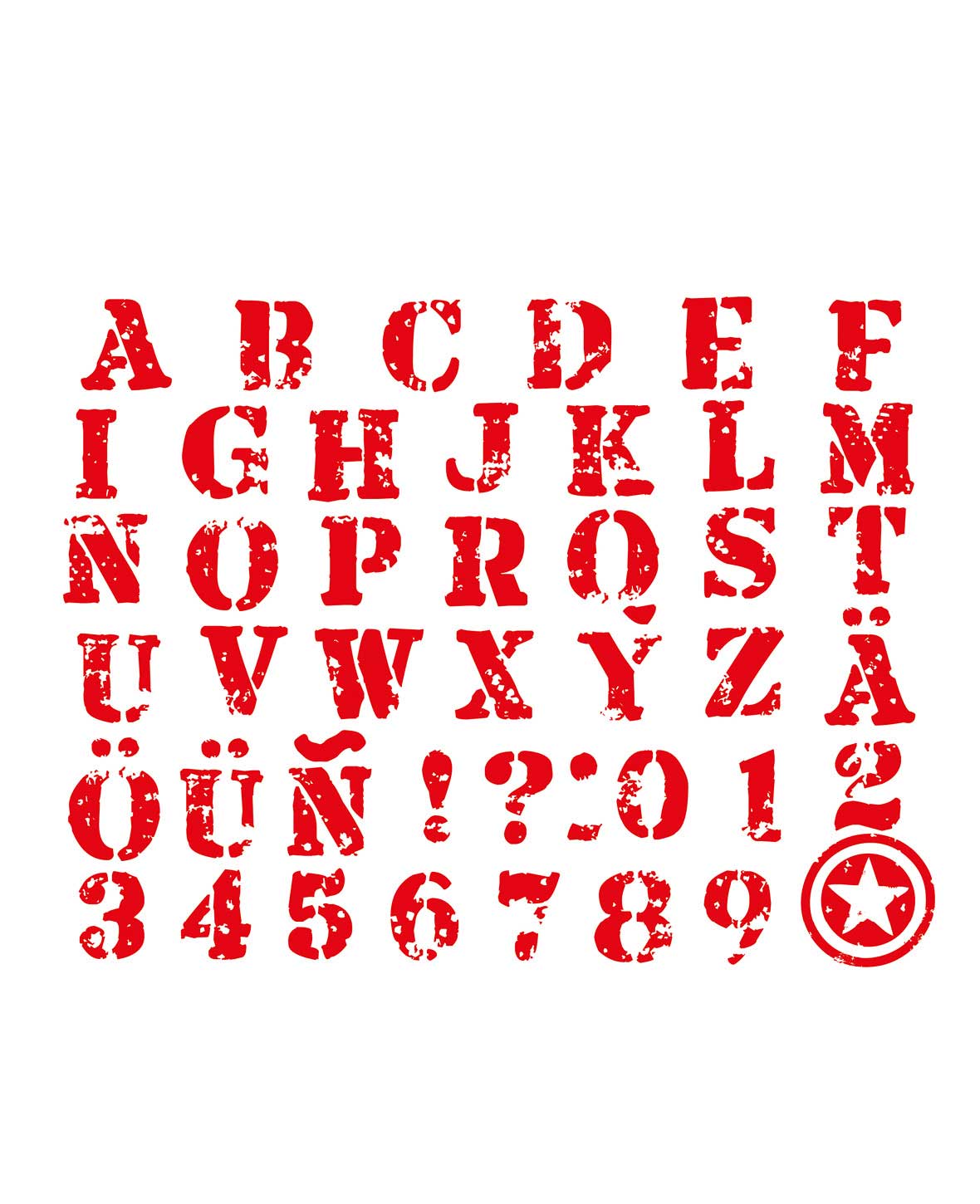 Textilstempelset Alphabet