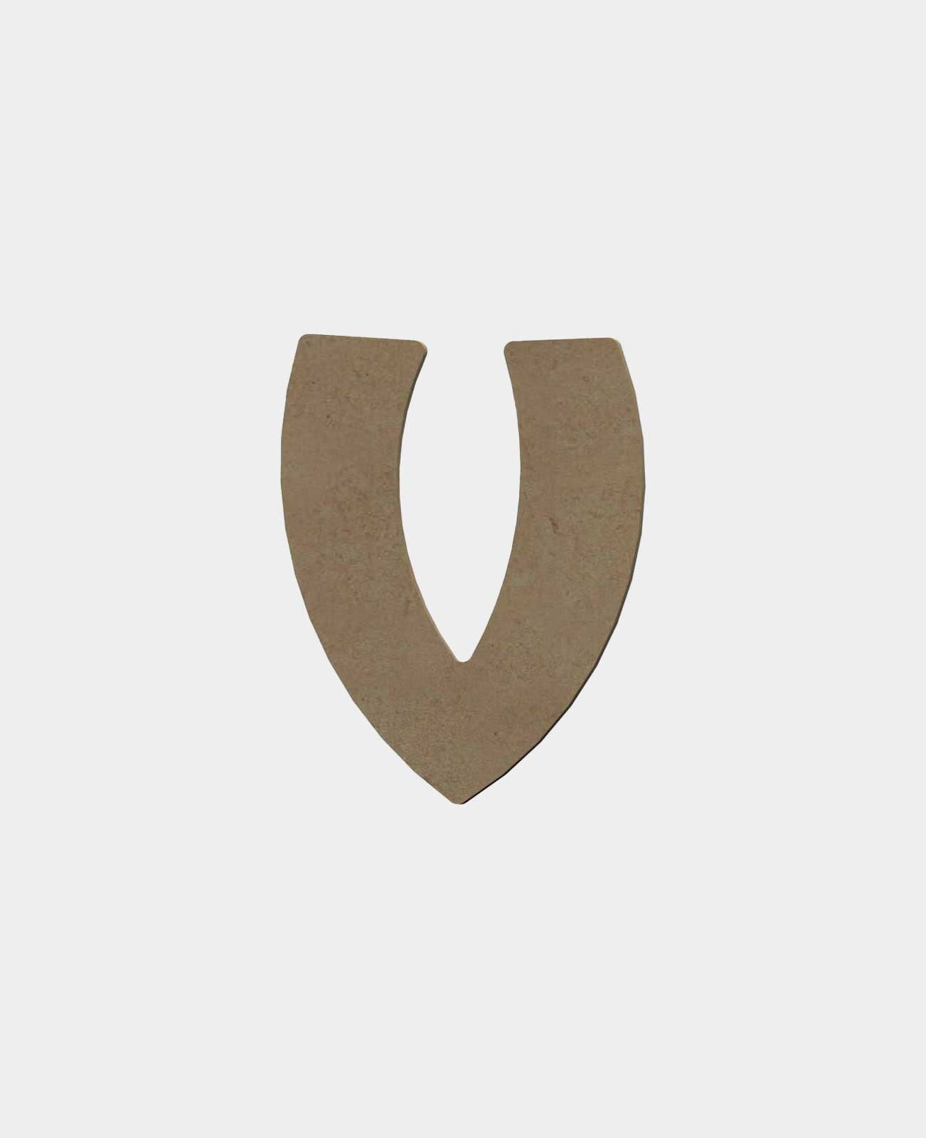 MDF naturel, V, hauteur 8 cm