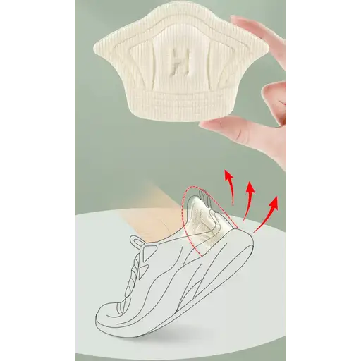 (1 Pair) 7mm Ultra-Soft Fabric Heel Pads Anti-Slip / Massage