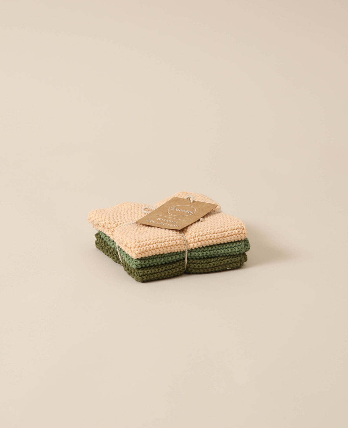 Lingettes tricotées, 3 pcs, blush