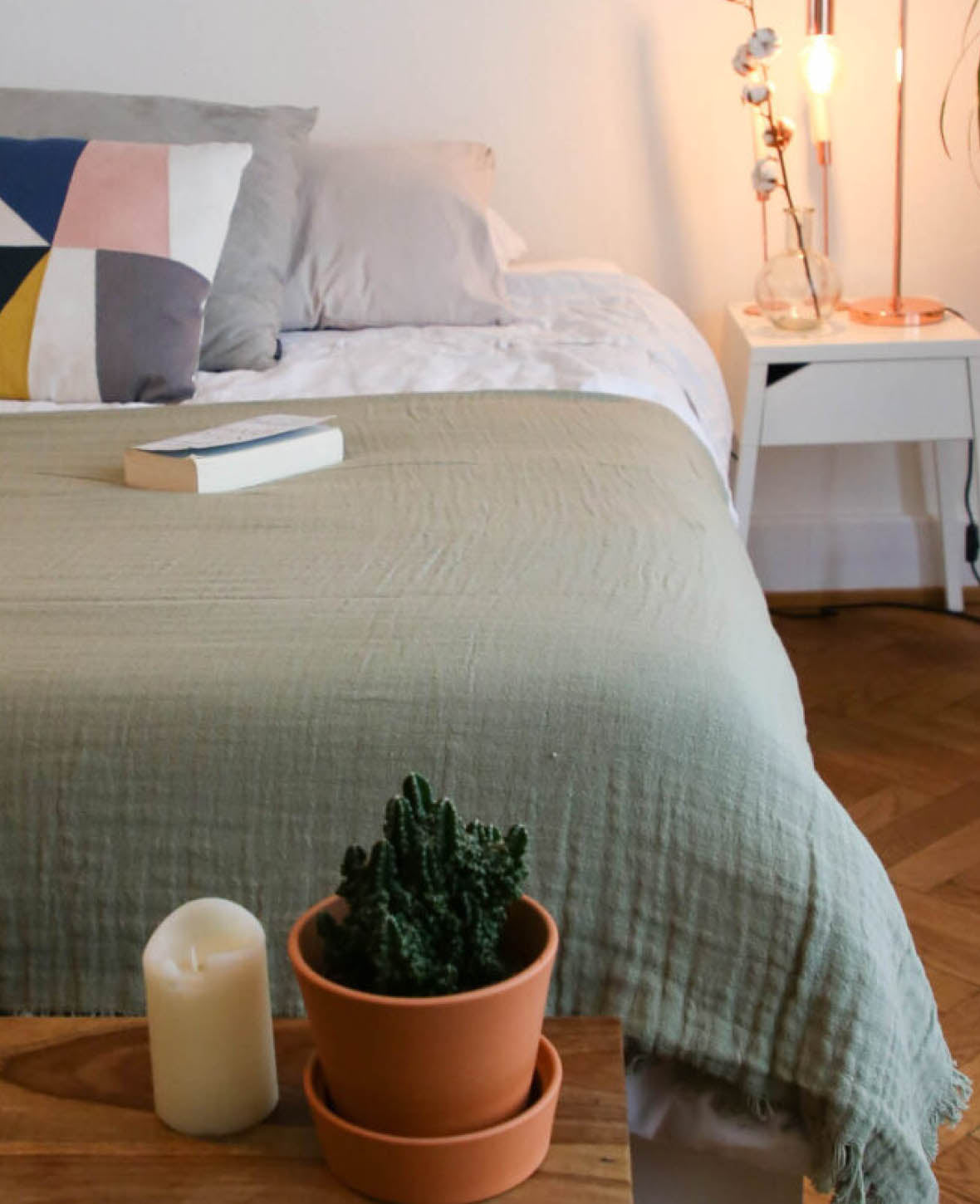 Bedspread, Khaki, 220x240cm