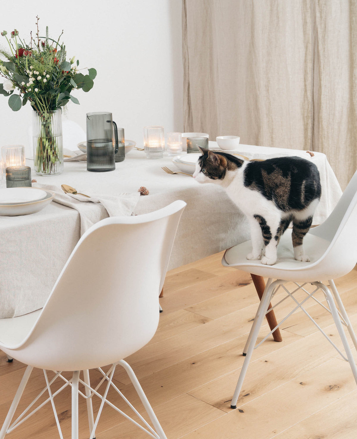 Nappe Cleo, pompons, 140x240
