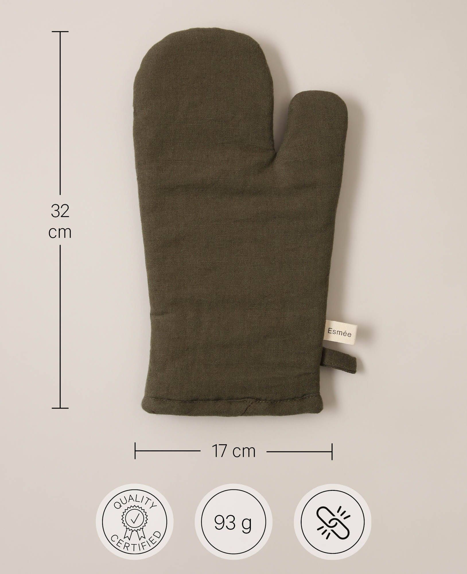 Nura Gant de four, olive