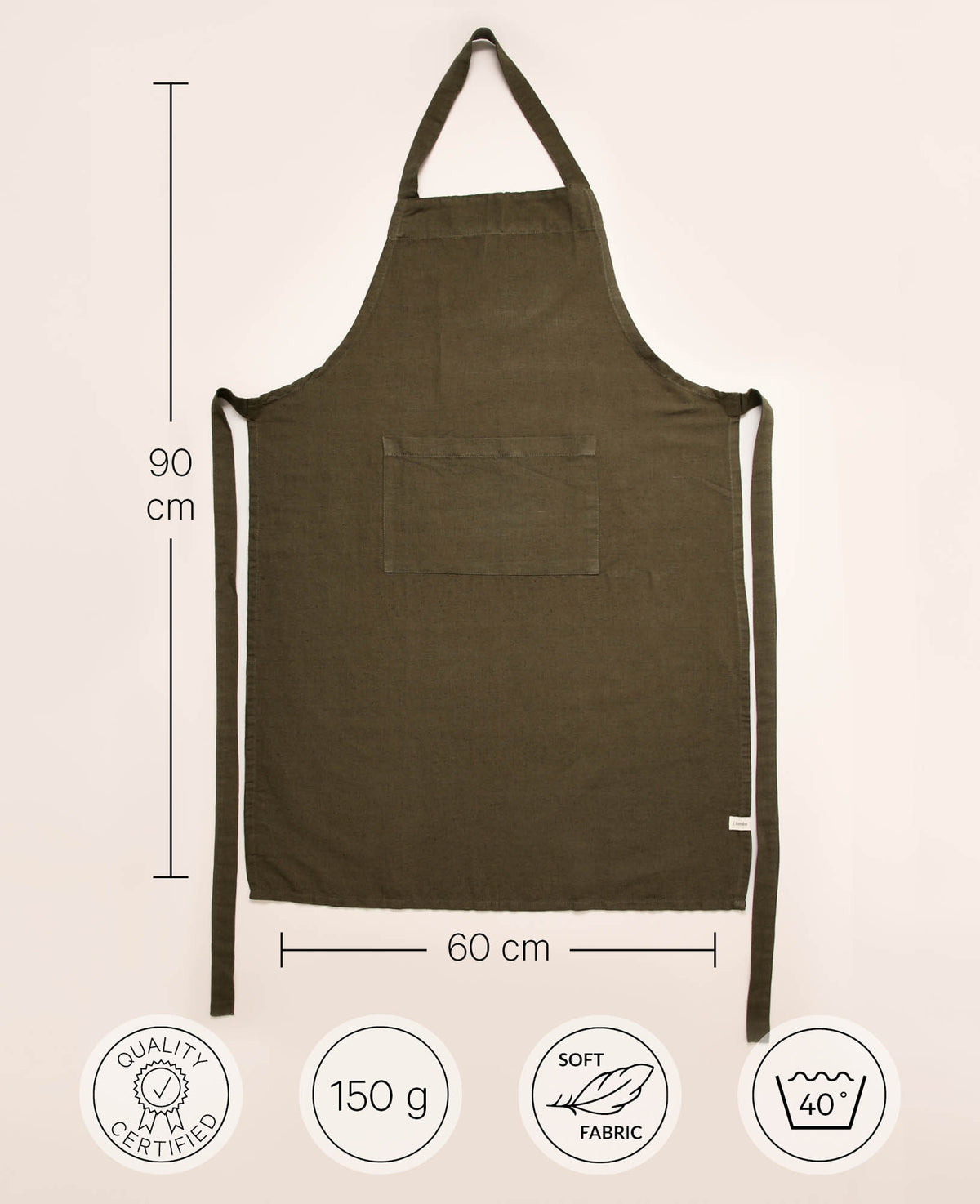 Nura Cooking Apron, dusty olive