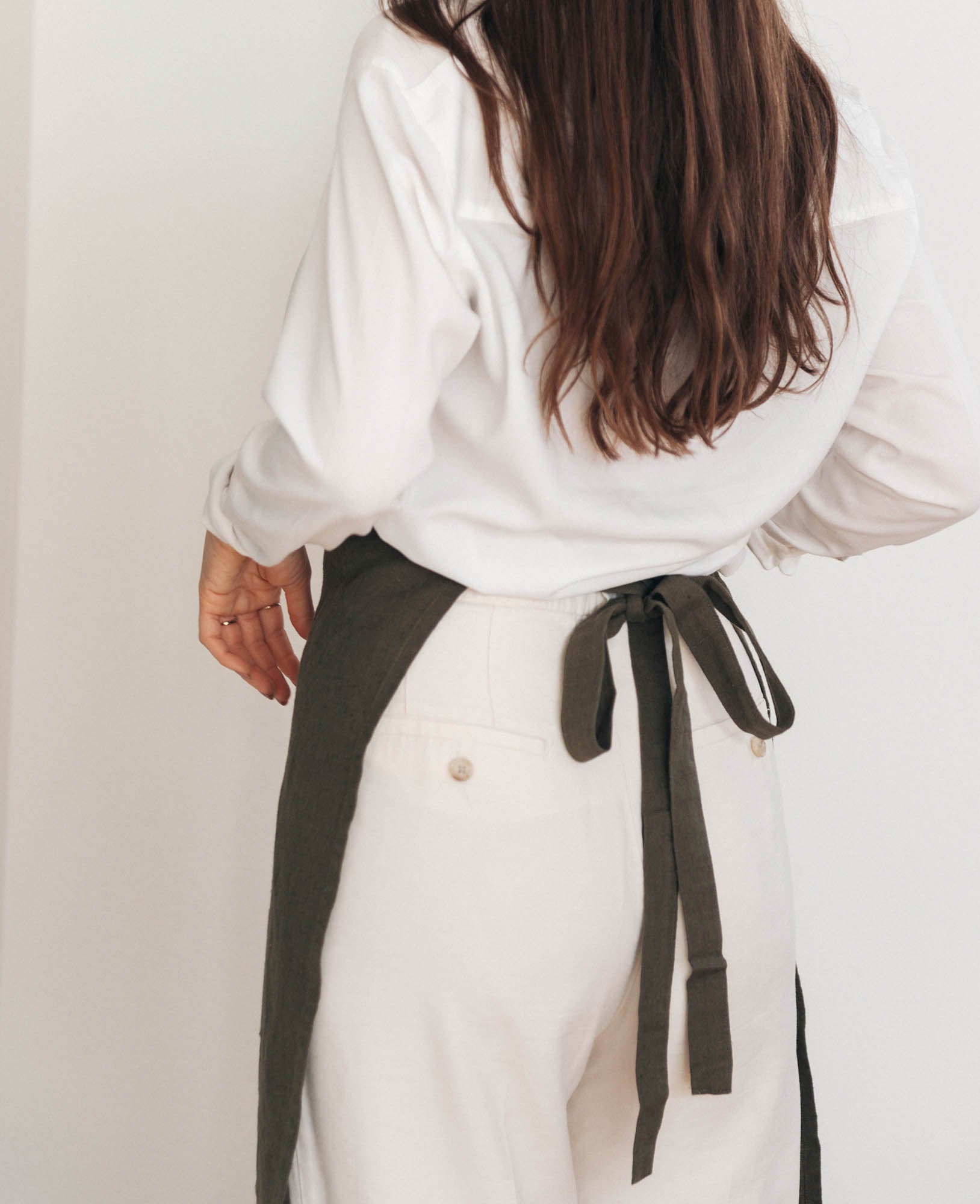 Nura Cooking Apron, dusty olive
