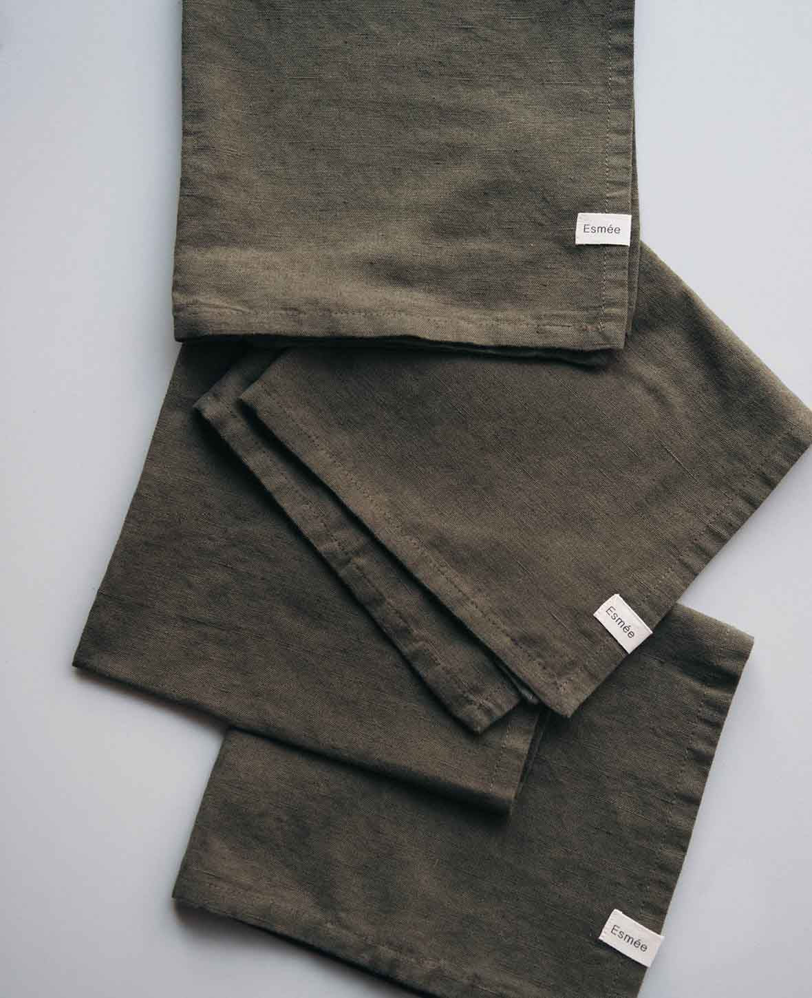 Serviette en tissu Mani, olive, 45x45