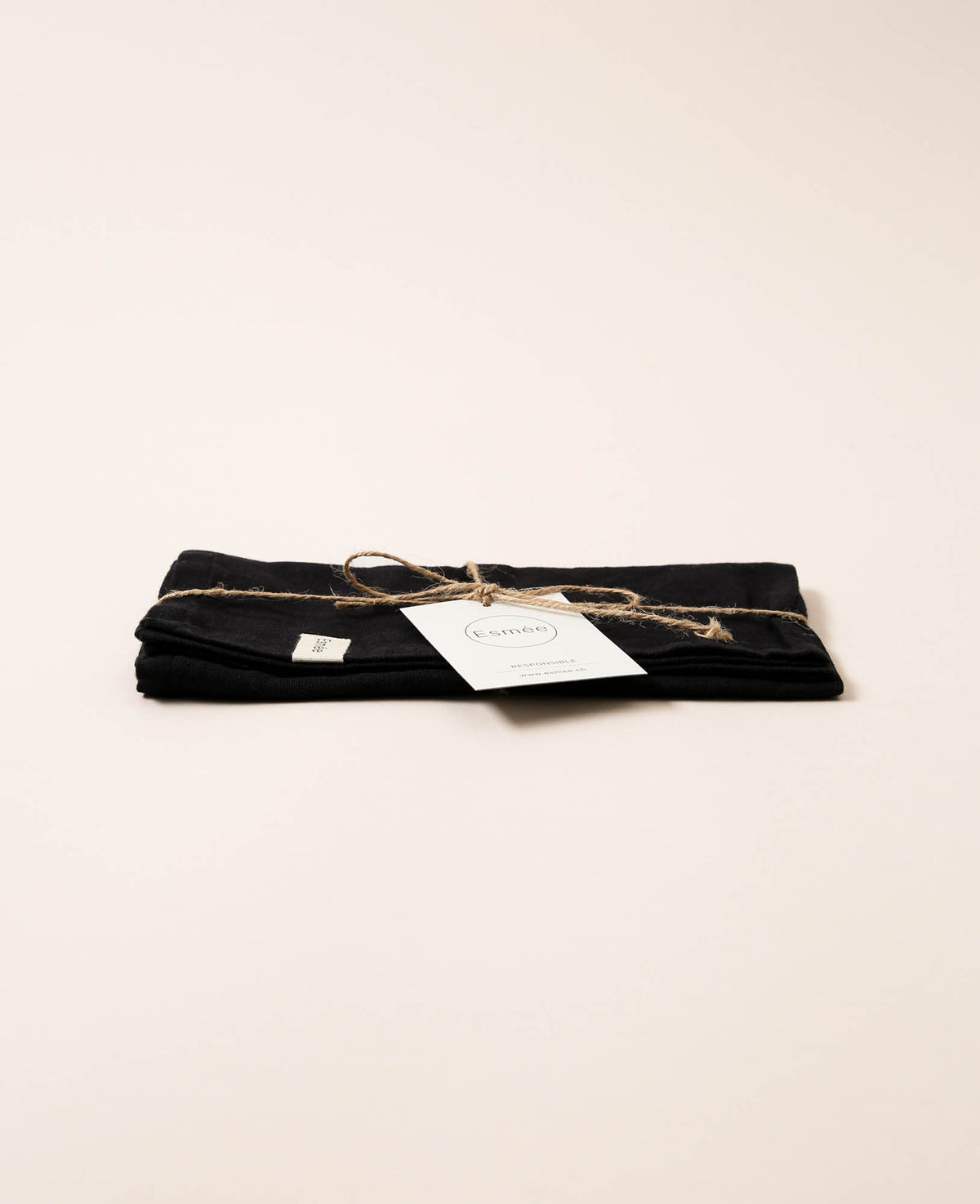 Serviette en tissu Mani, noire, 45x45