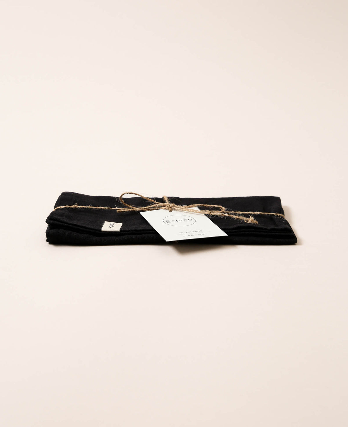 Serviette en tissu Mani, noire, 45x45