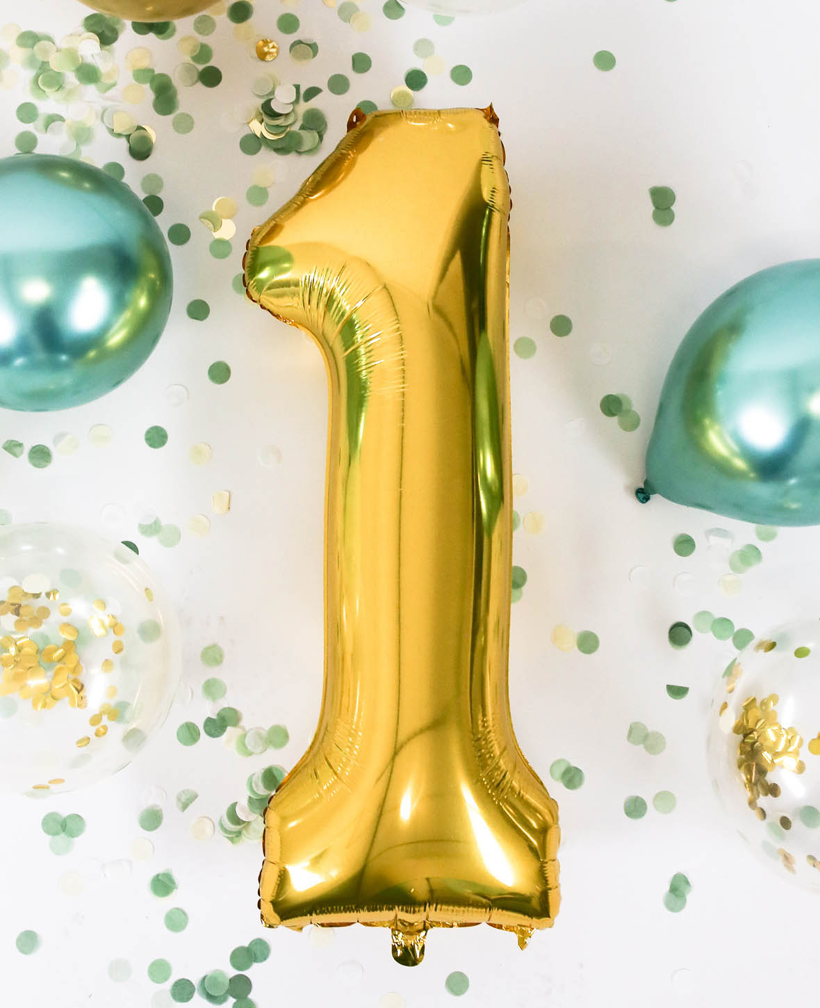 Foil Balloon Number "1", 85 x 30 x 15 cm, Gold