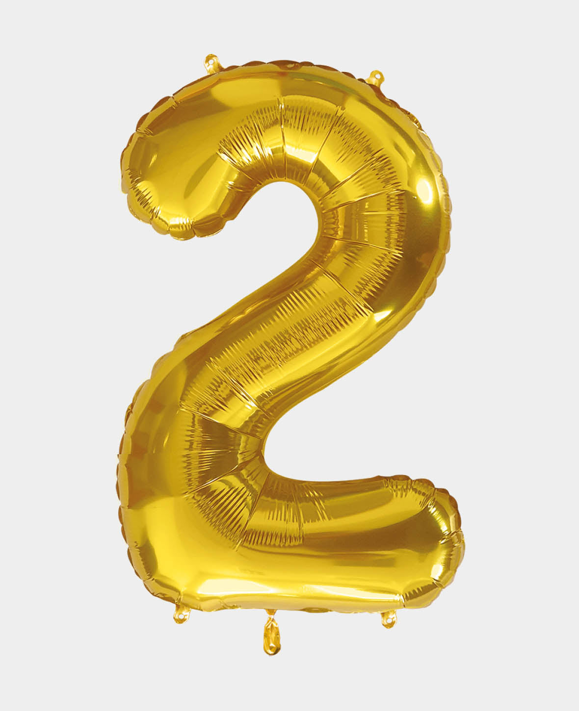Ballon aluminium chiffre "2", 85 x 45 x 15 cm, Doré