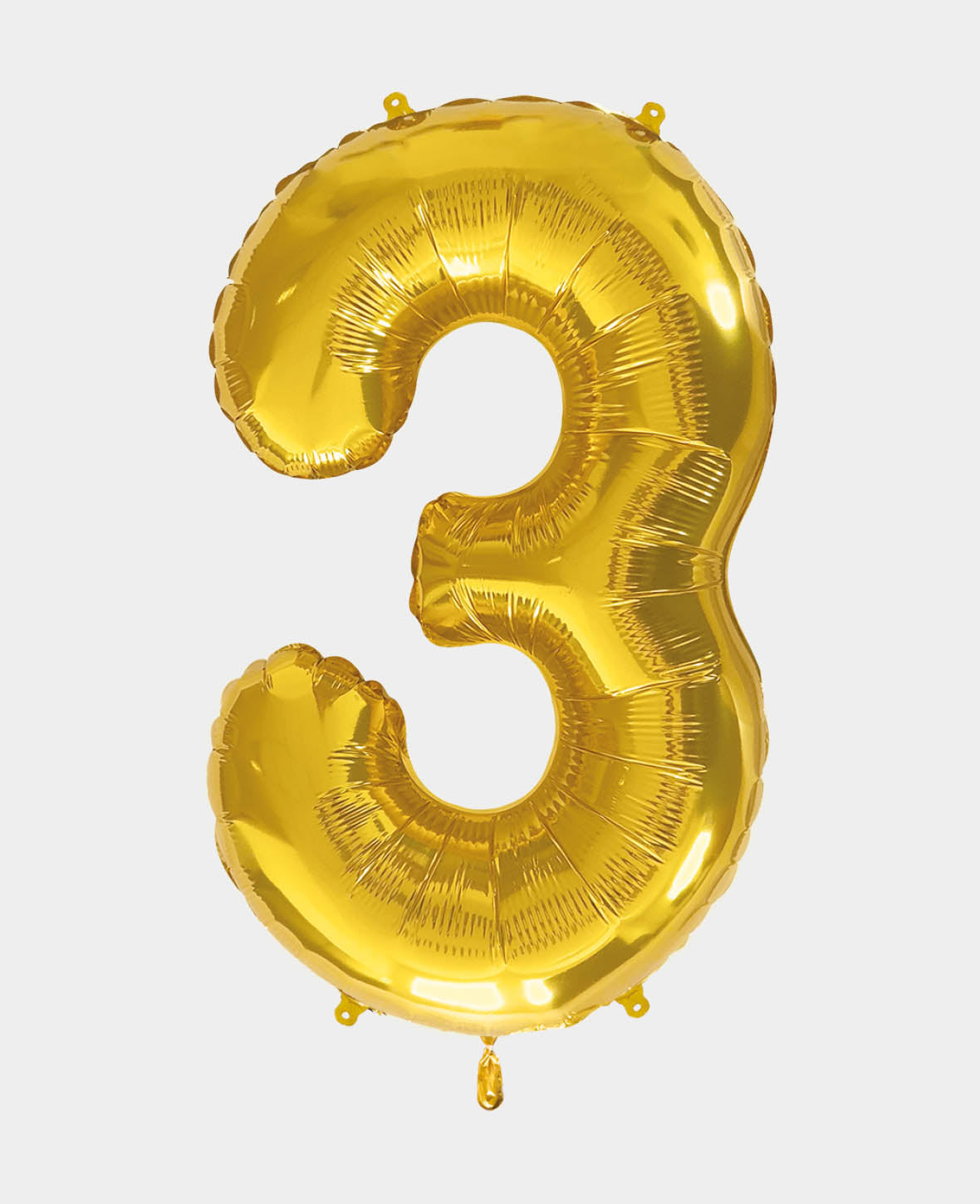 Ballon aluminium chiffre « 3 », 85 x 45 x 15 cm, or