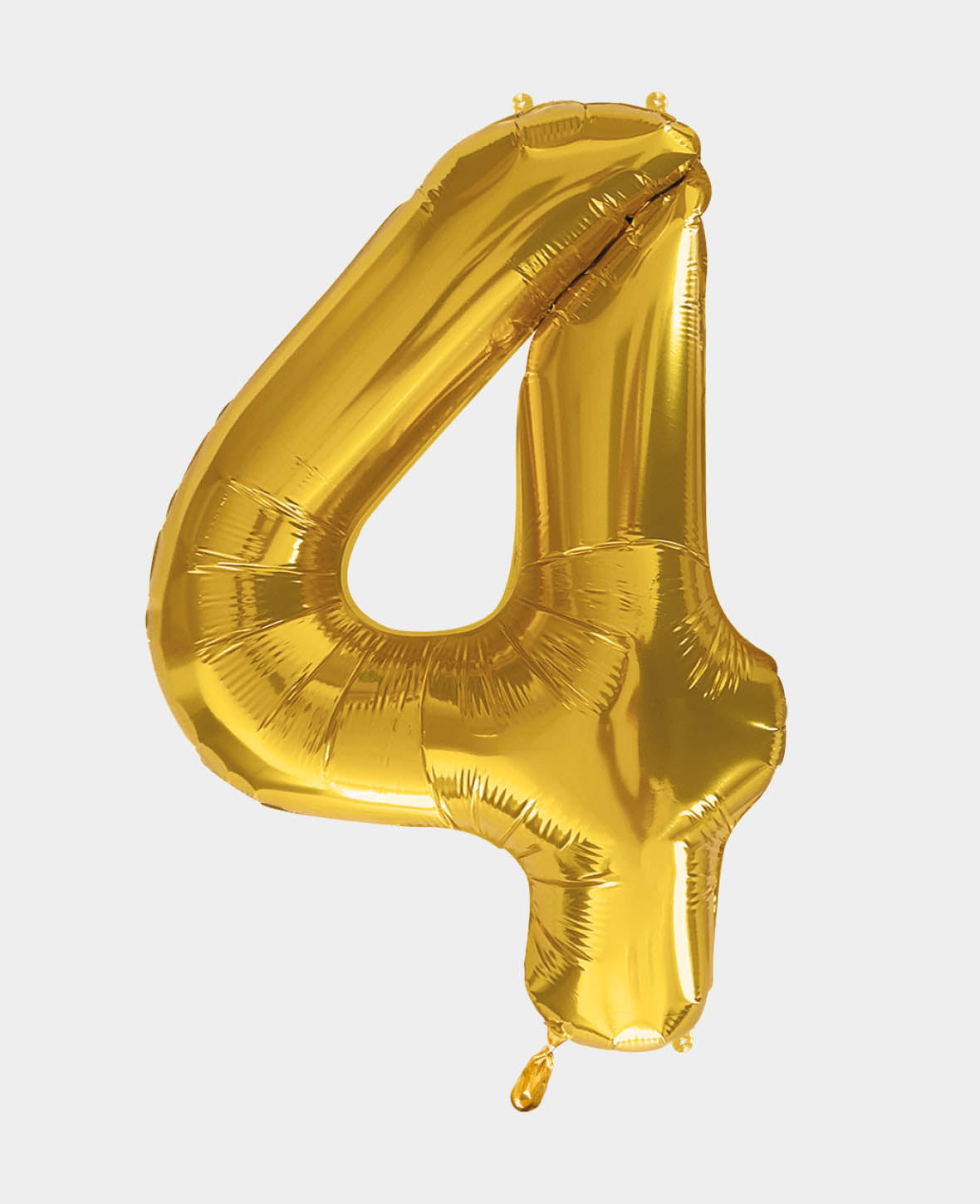 Ballon chiffre "4" en aluminium, 85 x 50 x 15 cm, doré