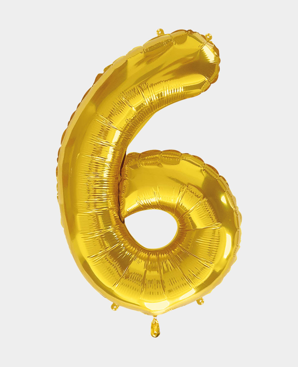 Foil Balloon Number "6", 85 x 50 x 15 cm, Gold