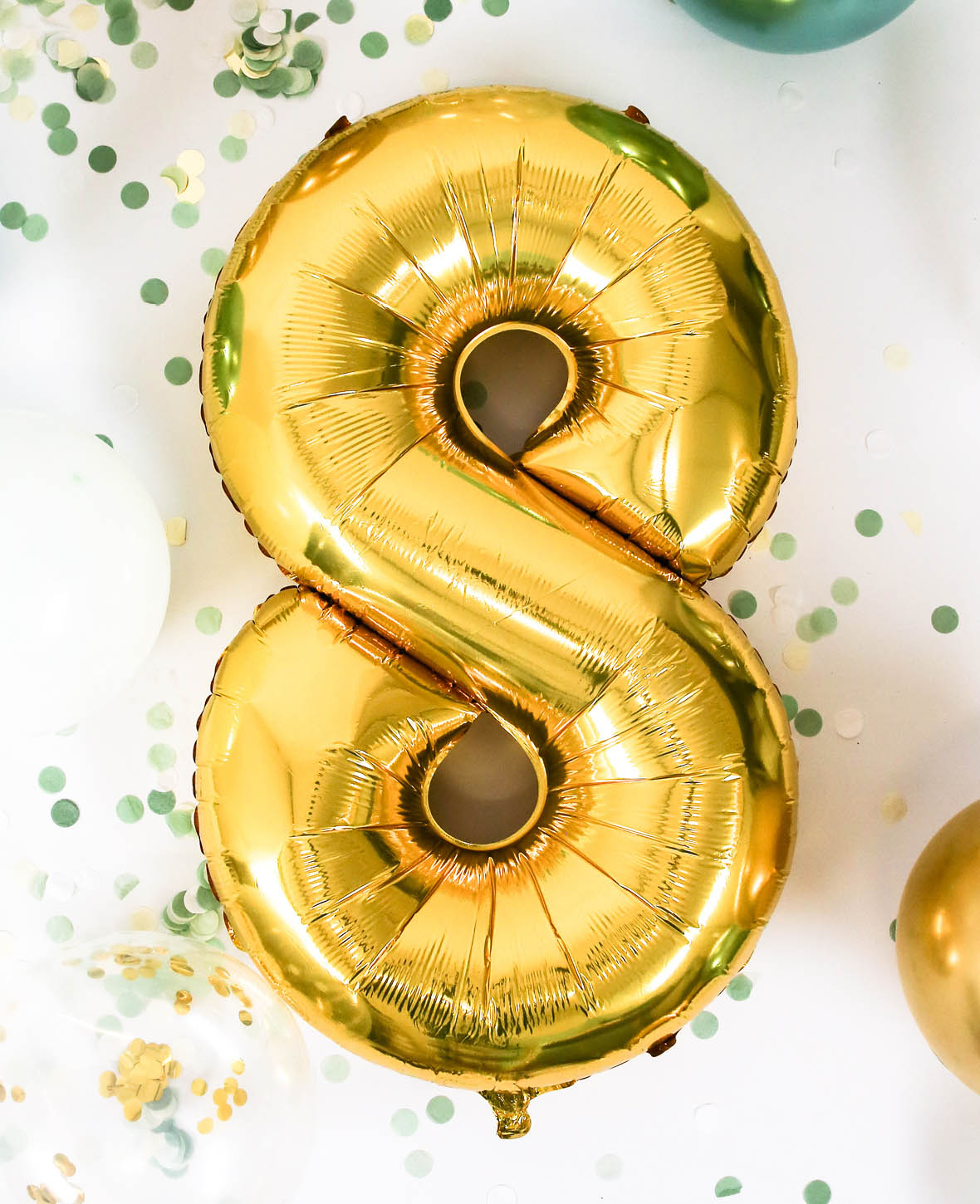 Foil Balloon Number "8", 85 x 50 x 15 cm, Gold
