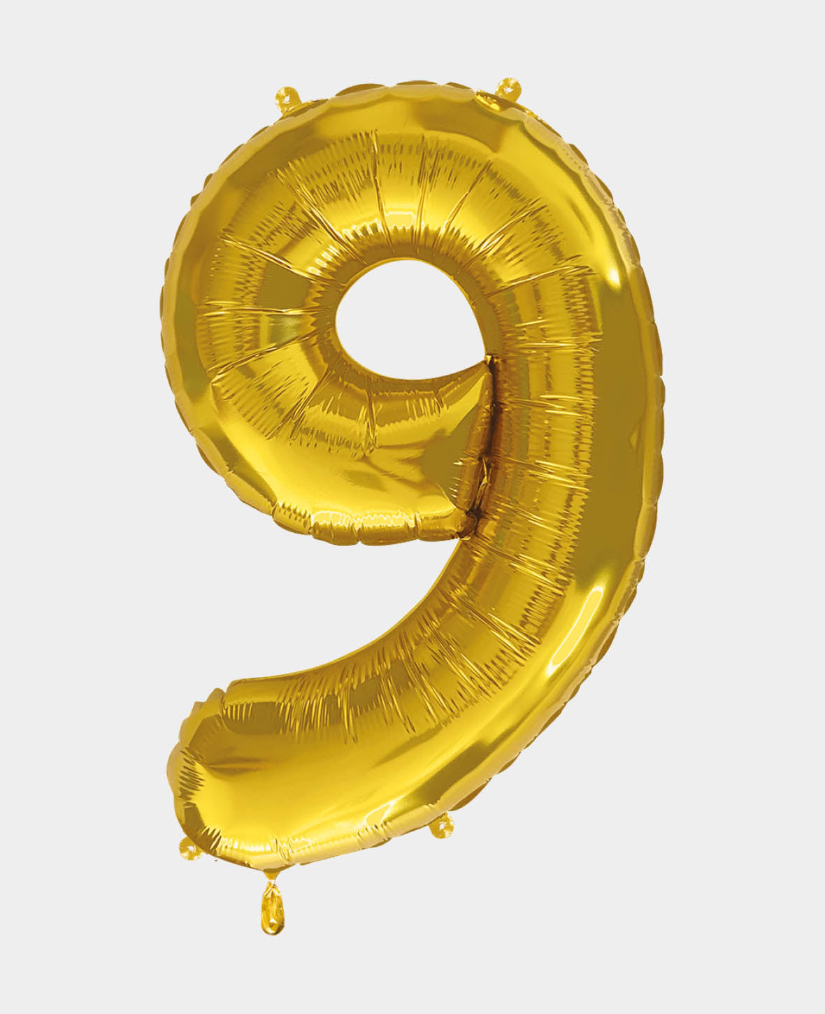 Foil Balloon Number "9", 85 x 50 x 15 cm, Gold