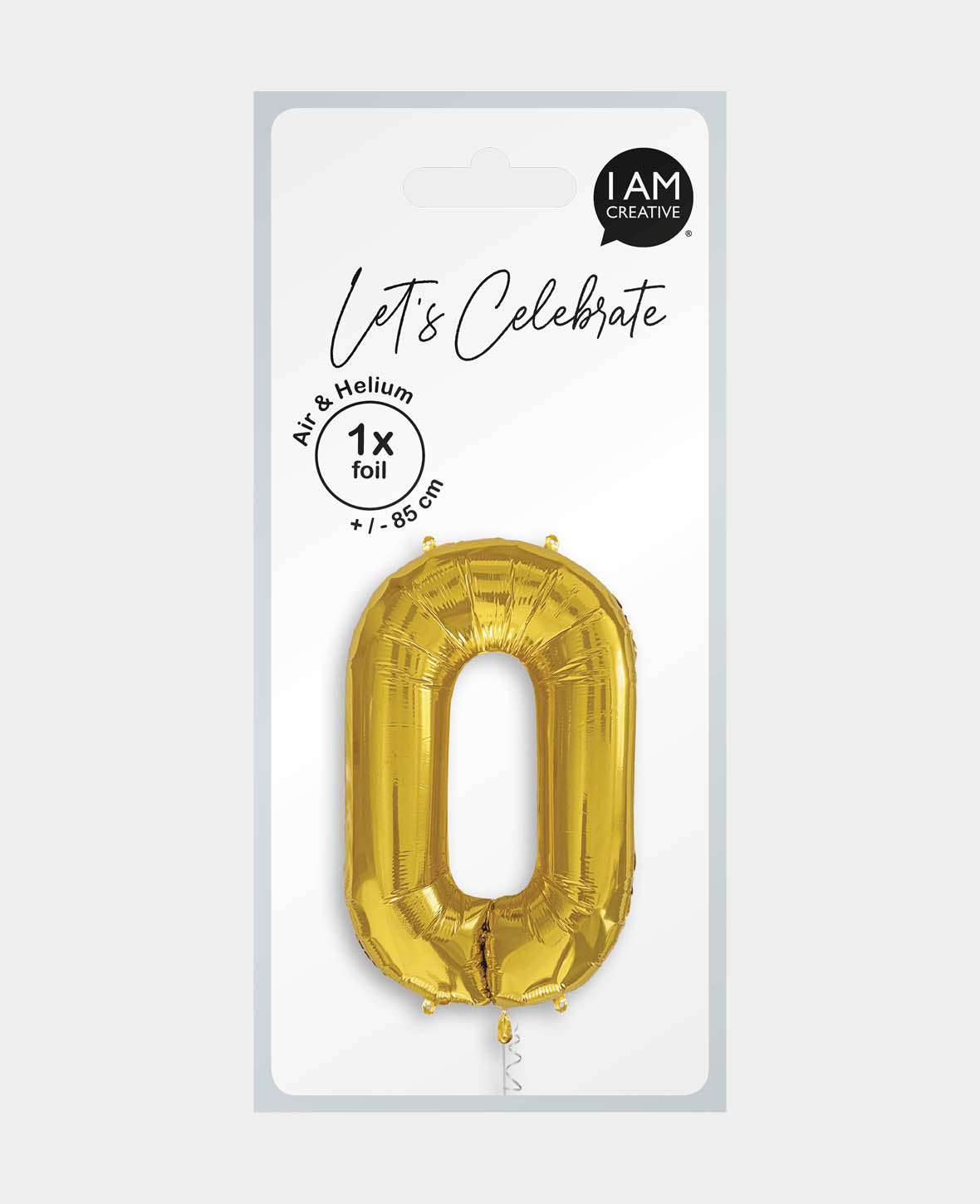 Foil Balloon Number "0", 85 x 50 x 15 cm, Gold