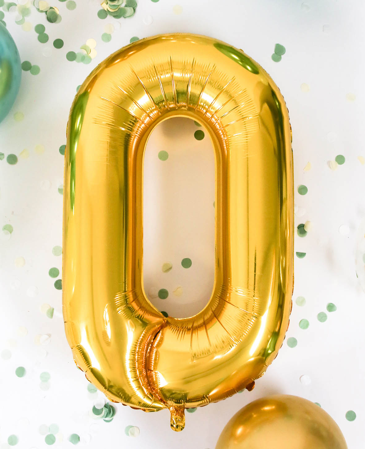 Foil Balloon Number "0", 85 x 50 x 15 cm, Gold