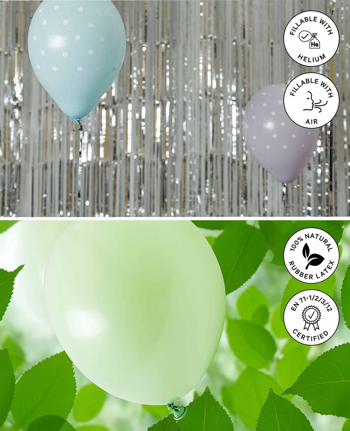 Ballons de clown, 27 cm, Couleurs assorties, 6 pièces