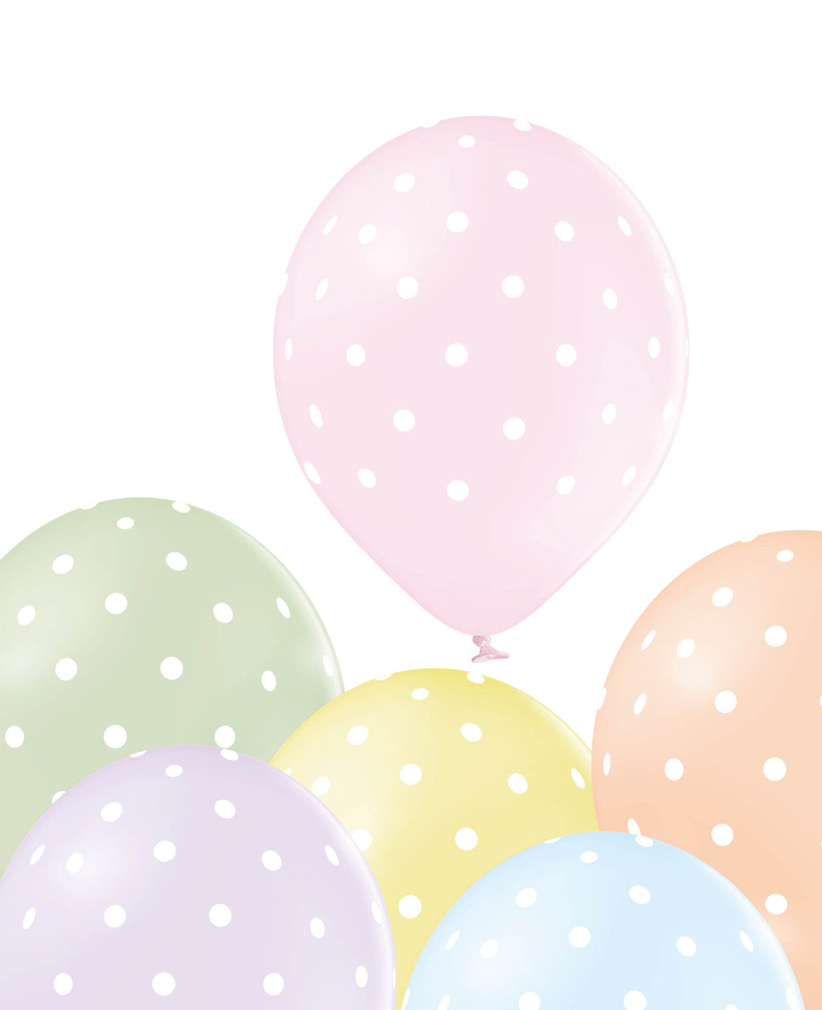 Balloons Polka Dot, 27 cm, Pastel, 6 pcs.
