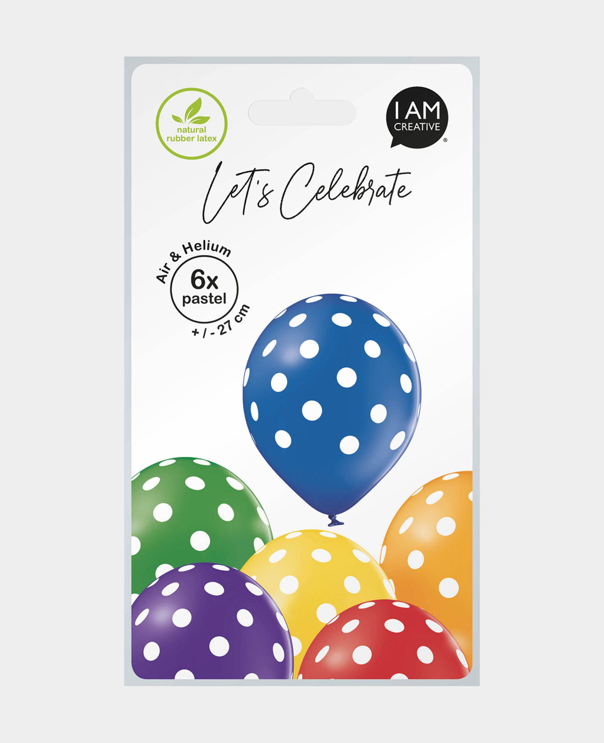 Balloons Polka Dot, 27 cm, Multicolored, 6 pcs.