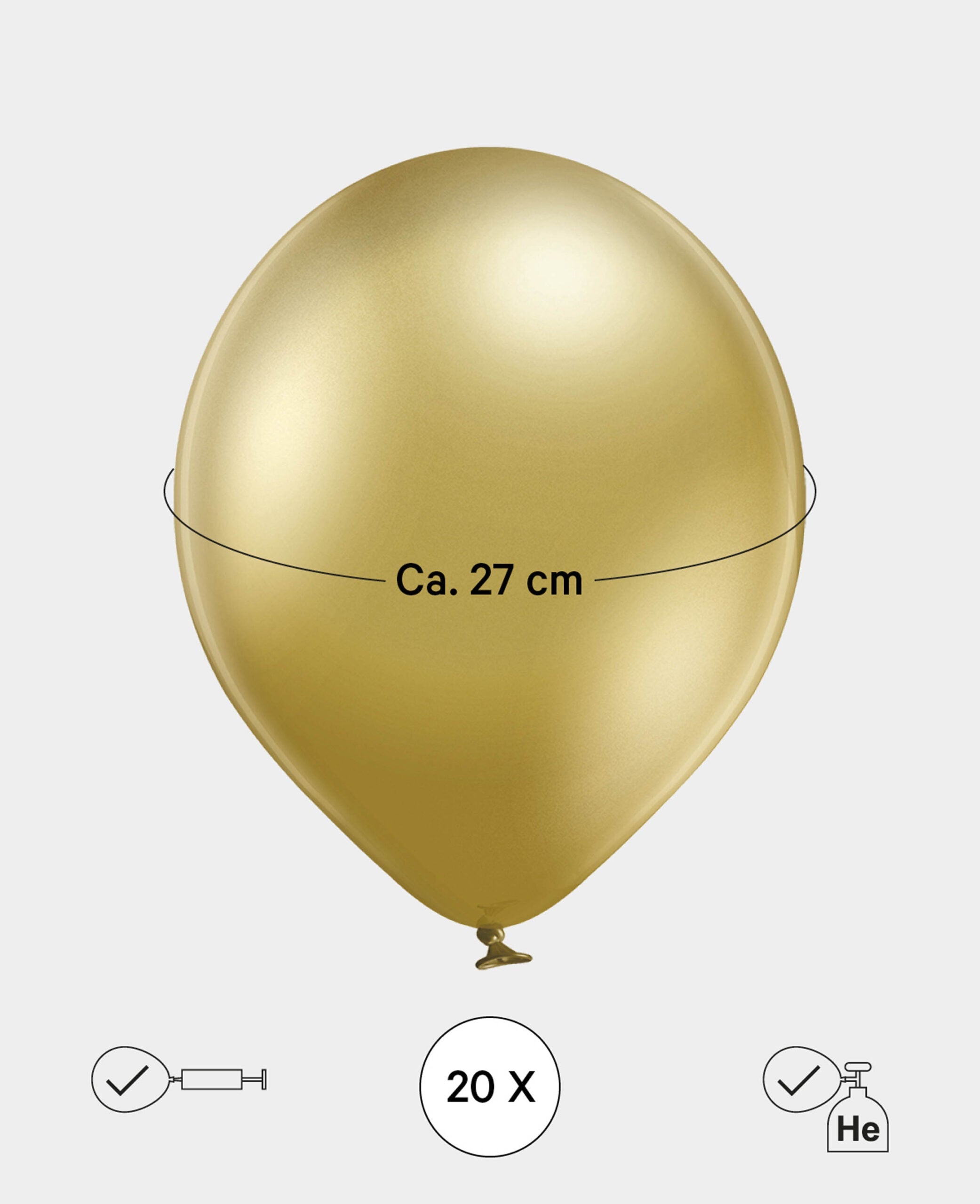 Metallic Balloons, 27 cm, 20 pcs.