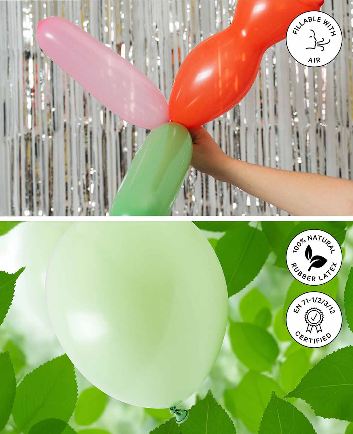 Balloons assorted shapes & colors, 20 cm, 20 pcs.