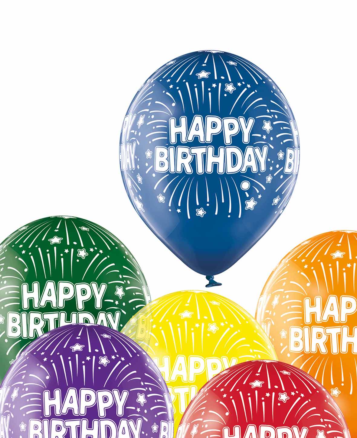 Balloons Happy Birthday, 27 cm, Colorful, 6 pcs.