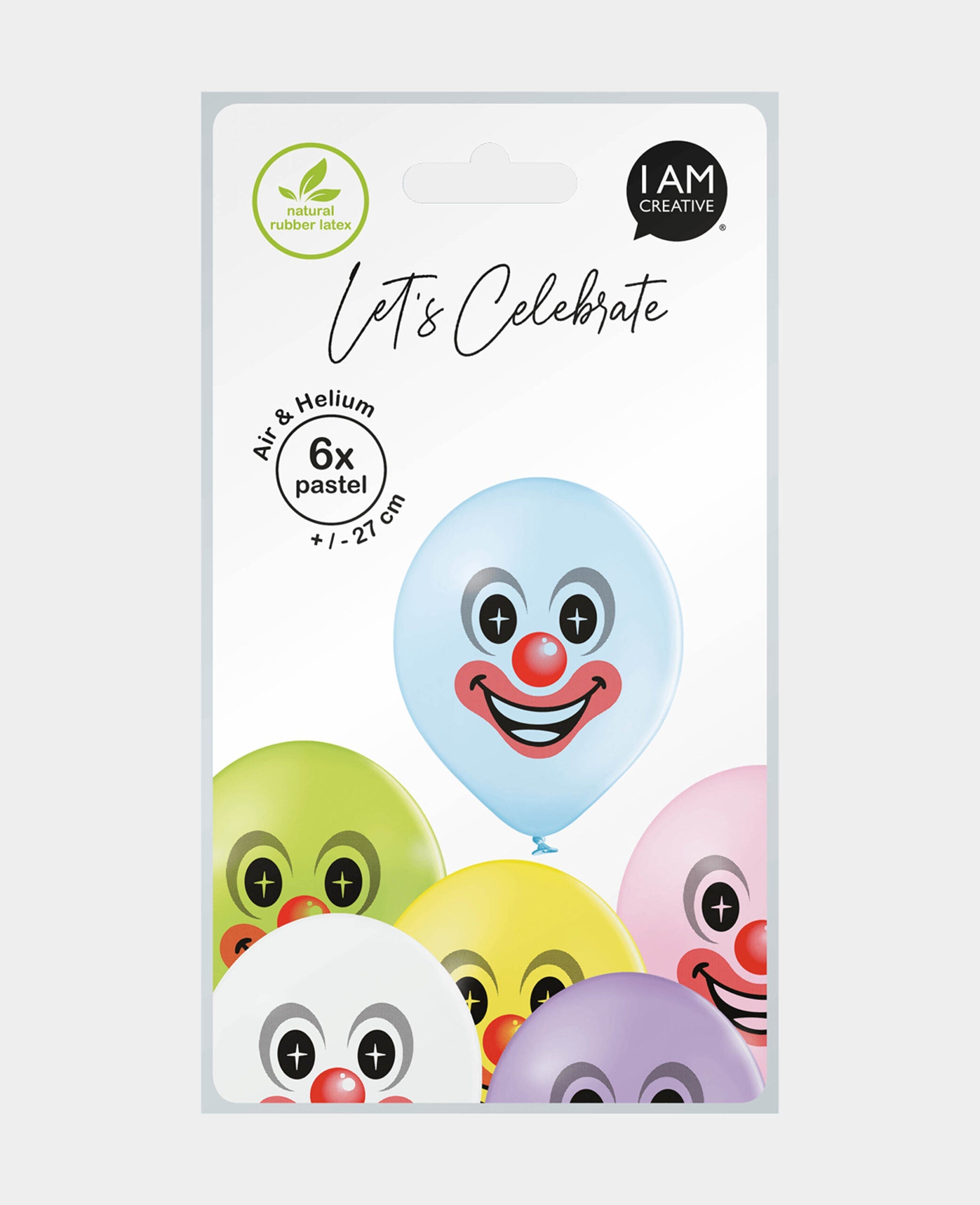 Balloons Clown, 27 cm, Assorted, 6 pcs.