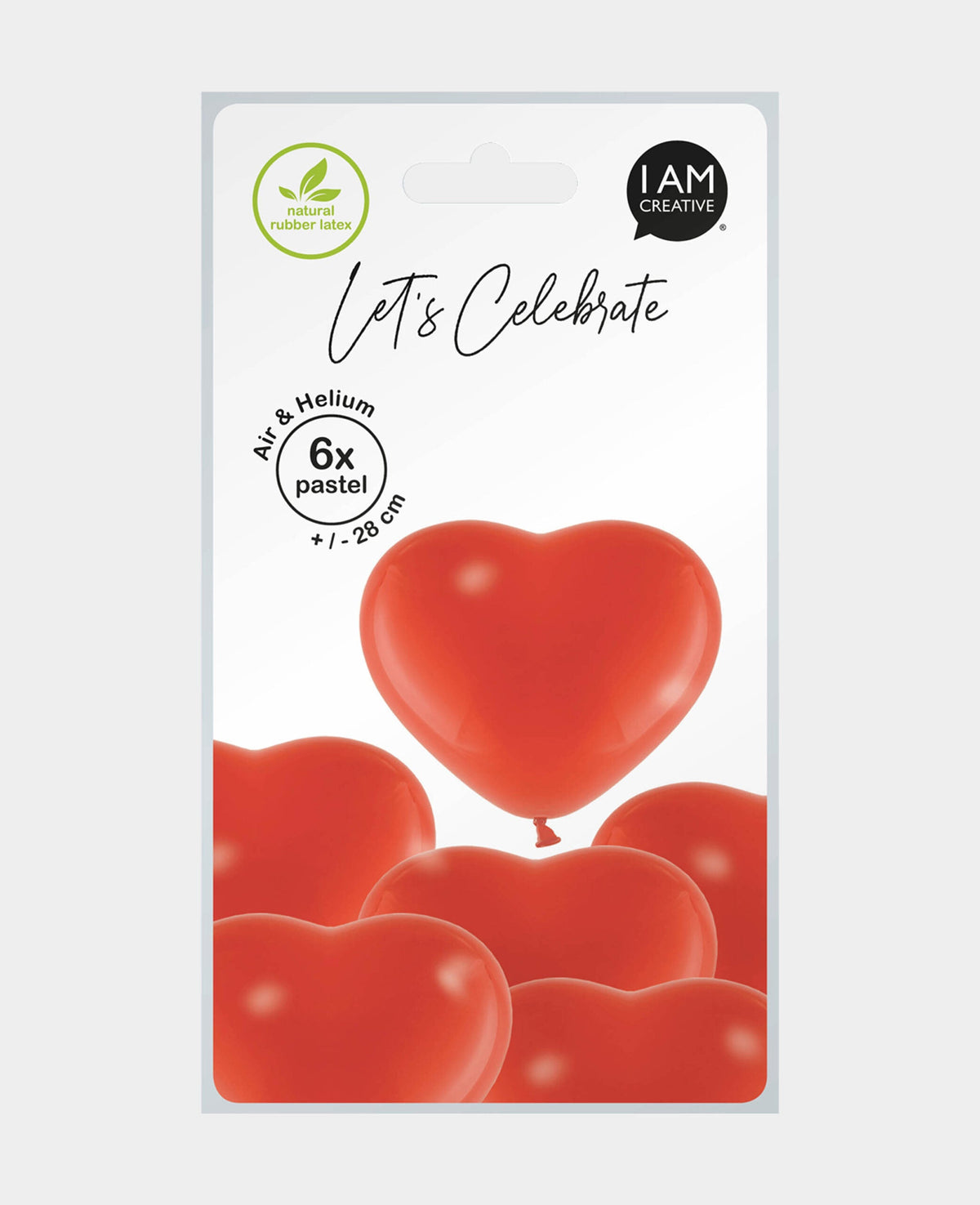 Heart Balloons, 28 cm, Red, 6 pcs.