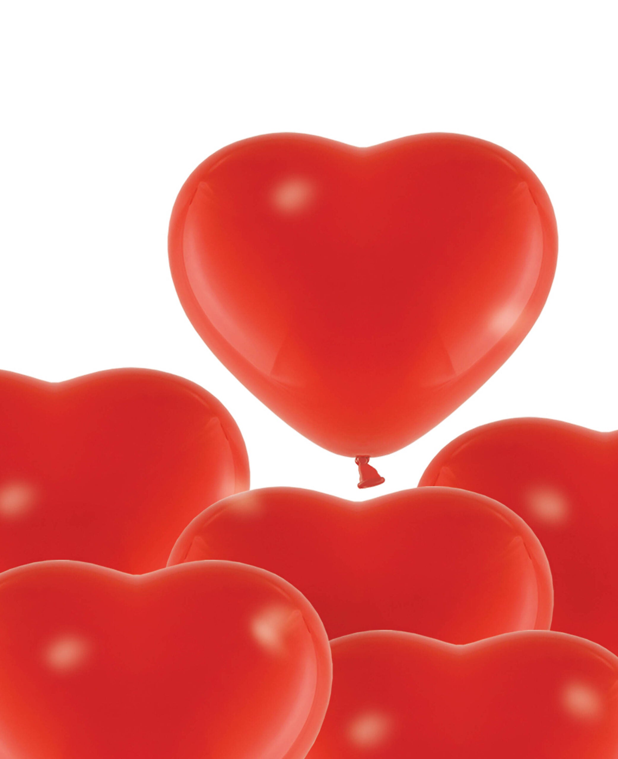Heart Balloons, 28 cm, Red, 6 pcs.