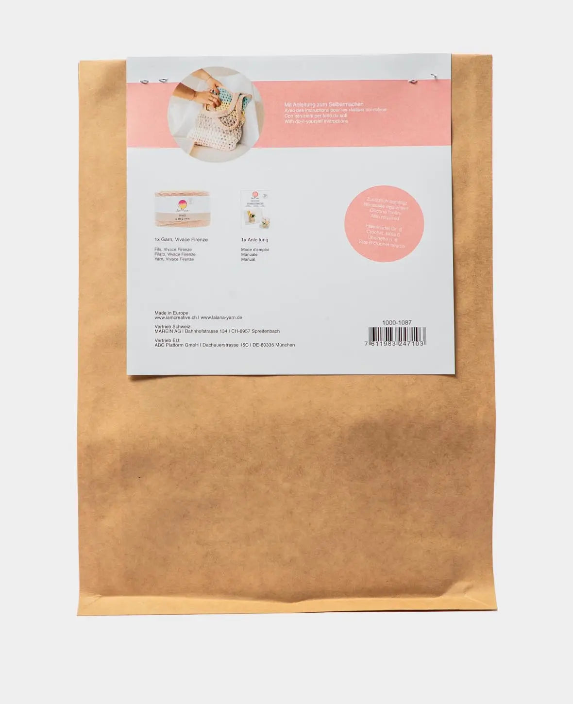 DIY Häkel-Set "Shopper", Häkeltasche zum Selberhäkeln inklusive Anleitung, geeignet für Anfänger und Profis, in Pastell, 2-teilig.