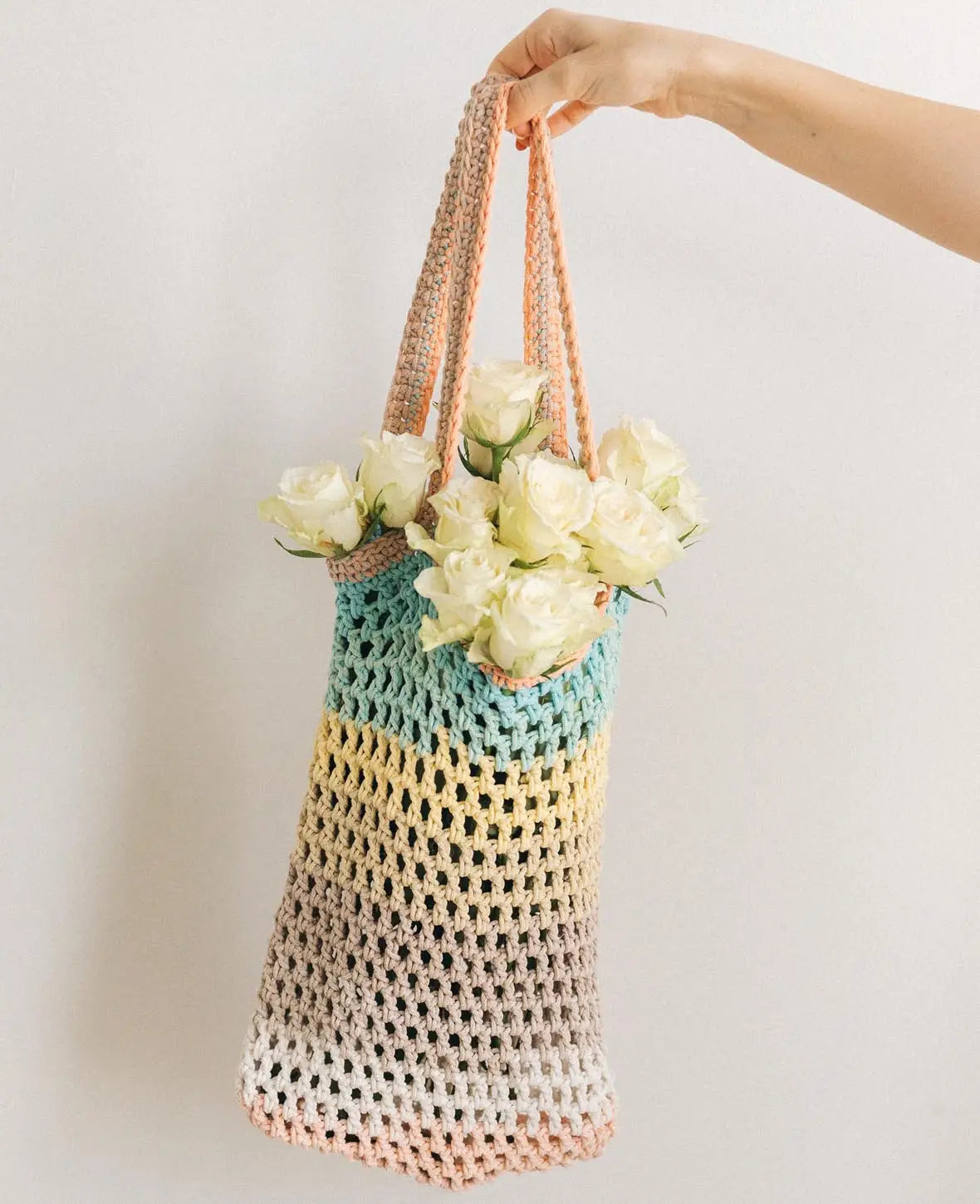 DIY Häkel-Set "Shopper", Häkeltasche zum Selberhäkeln inklusive Anleitung, geeignet für Anfänger und Profis, in Pastell, 2-teilig.