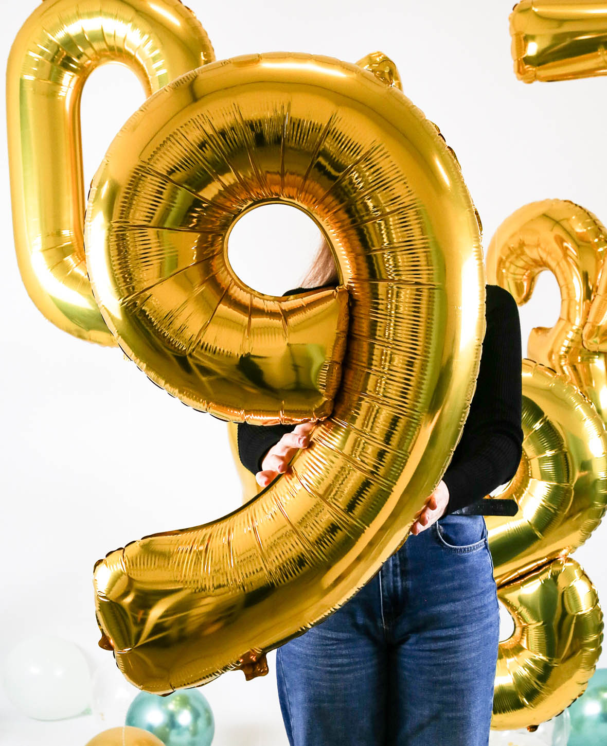 Foil Balloon Number "1", 85 x 30 x 15 cm, Gold