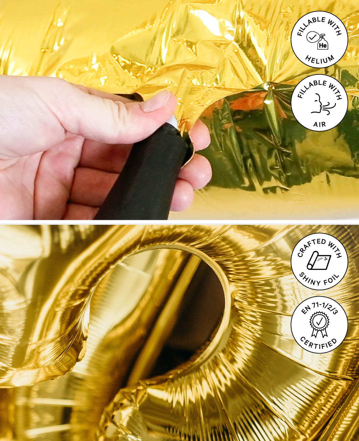 Foil Balloon Number "8", 85 x 50 x 15 cm, Gold