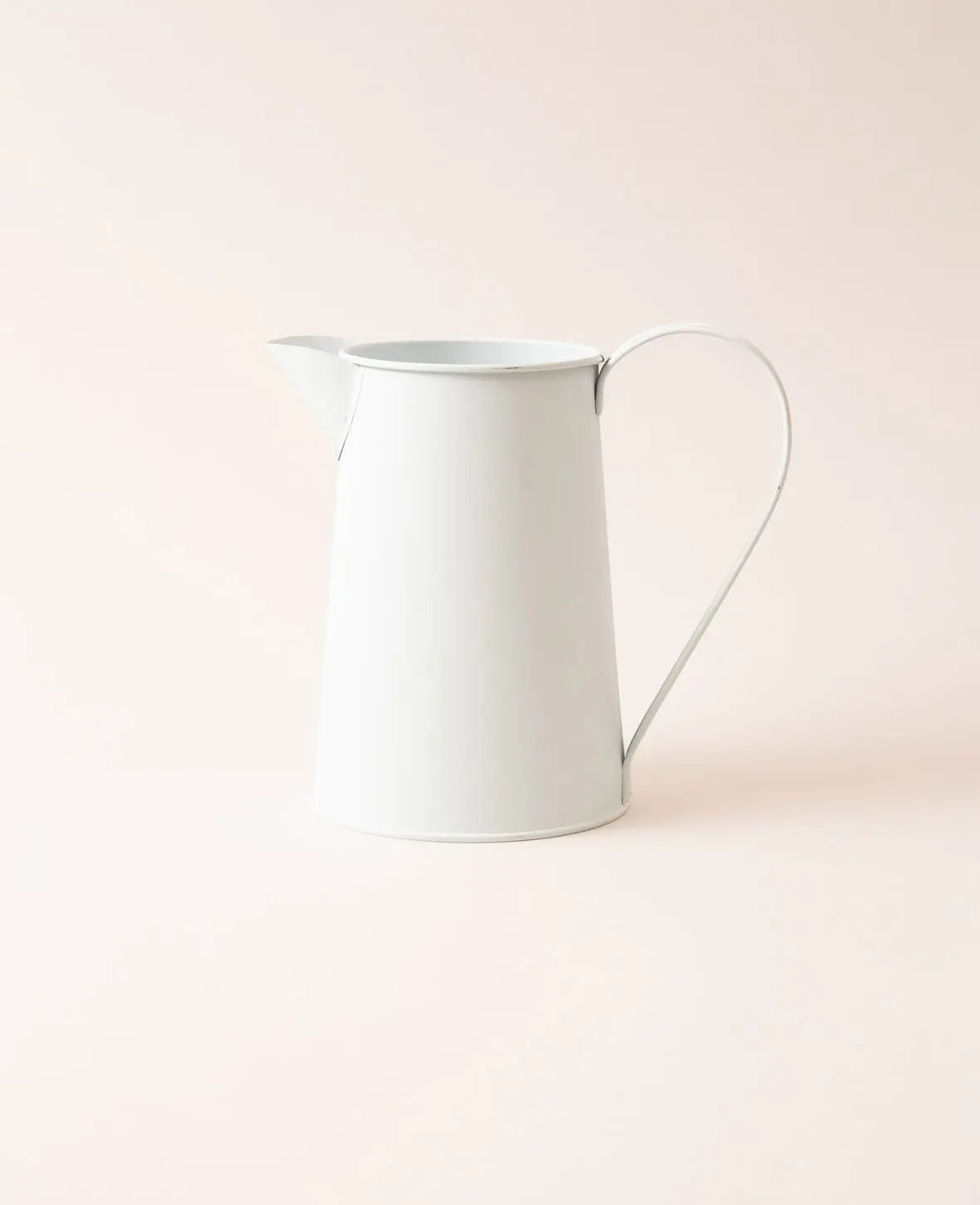 Decorative tin mug, matt white, 10 x 19.5 cm