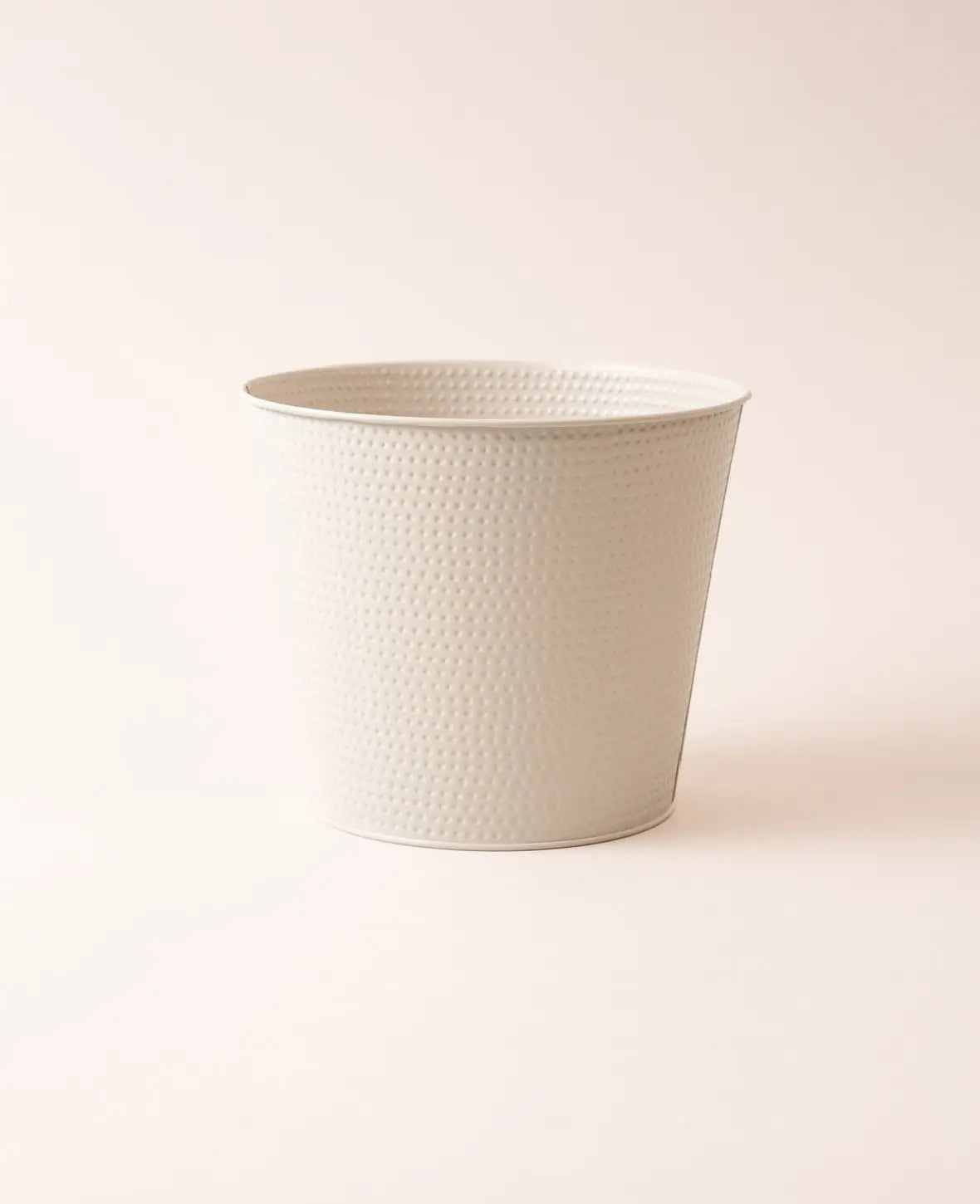 Blumentopf / Übertopf aus Blech, Taupe, Ø 20 x H 17 cm