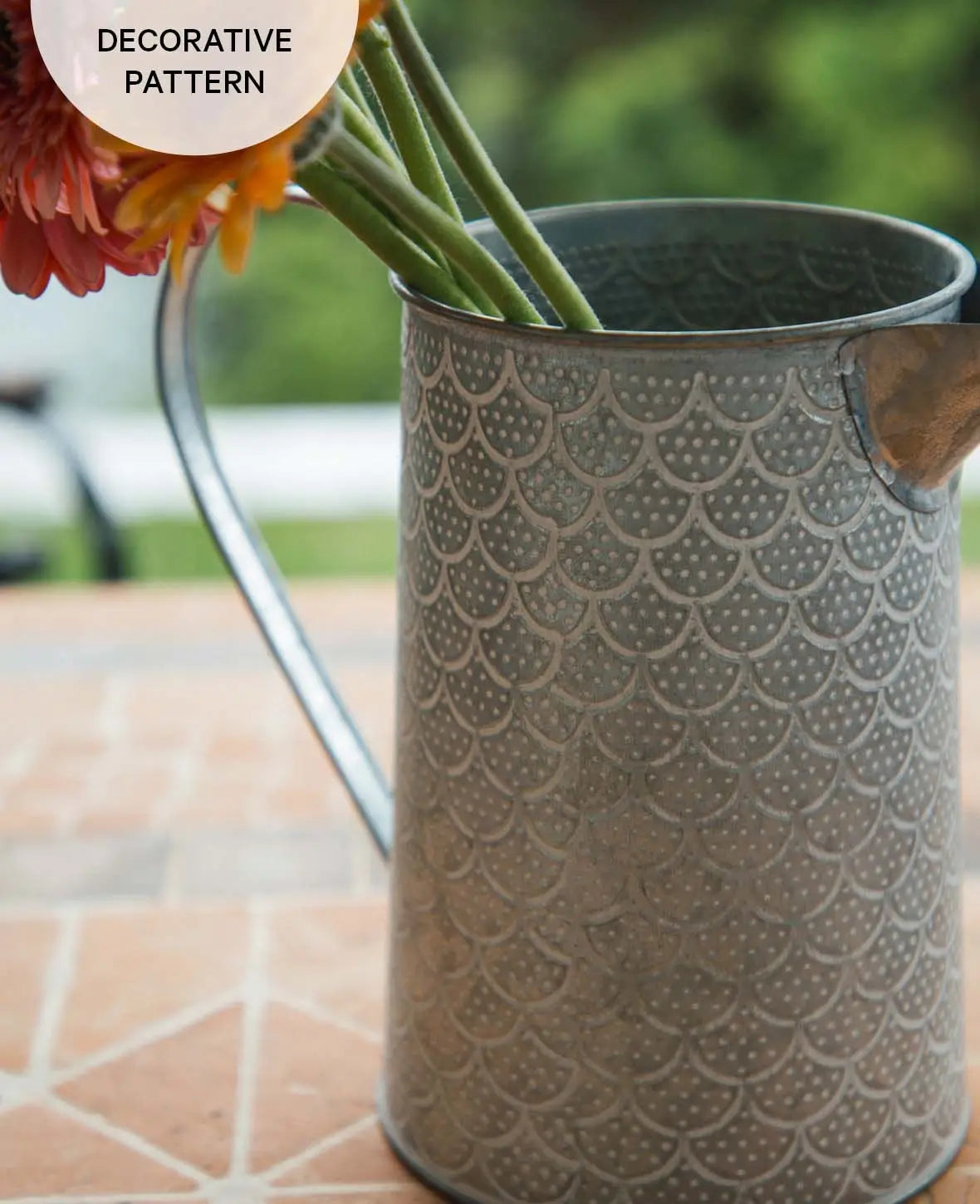 Sheet metal pitcher, Middle East, 12x14x21.5cm