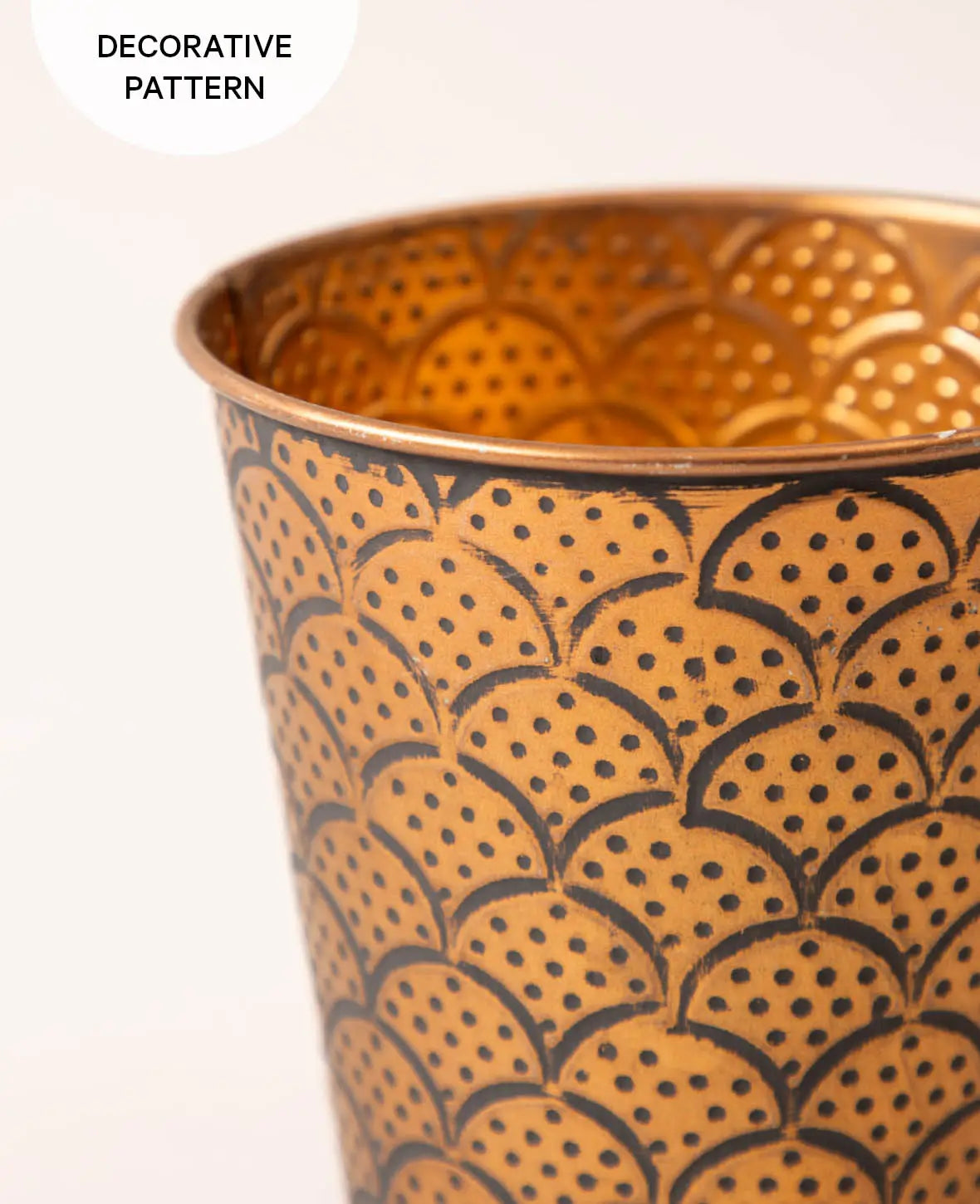 Tin pot, Orient, gold 11x11cm