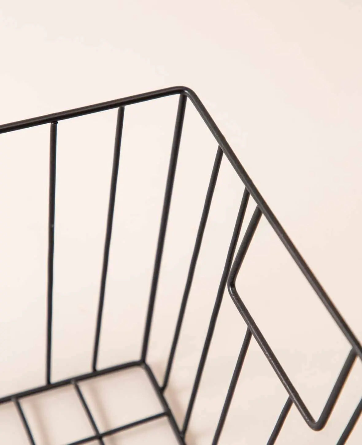 Stackable wire basket, matte black, 30 x 22 x 12cm