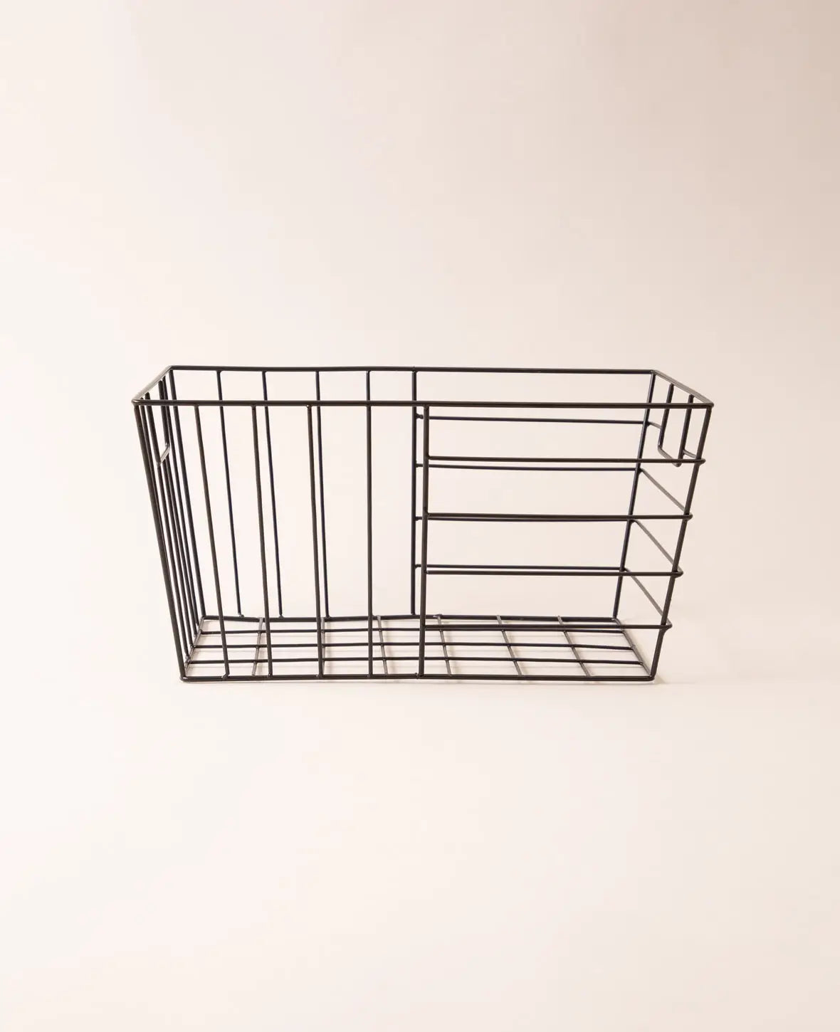 Stackable wire basket, matt black, 35x23x18