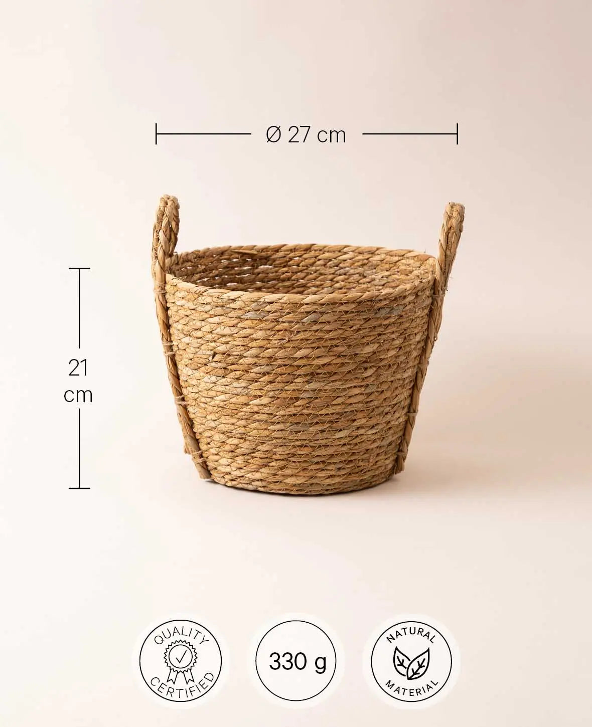 Panier, foncé, 27x27x21cm