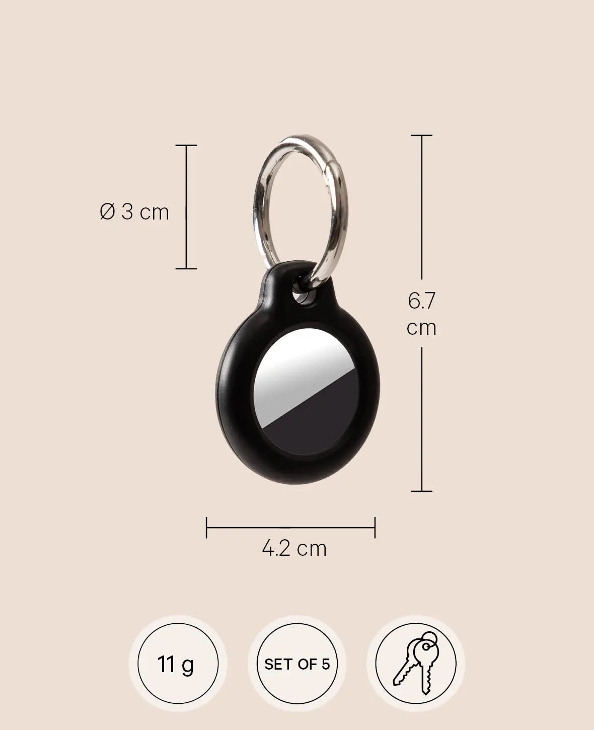 AIRTAG CASE 5 PCS. BLACK