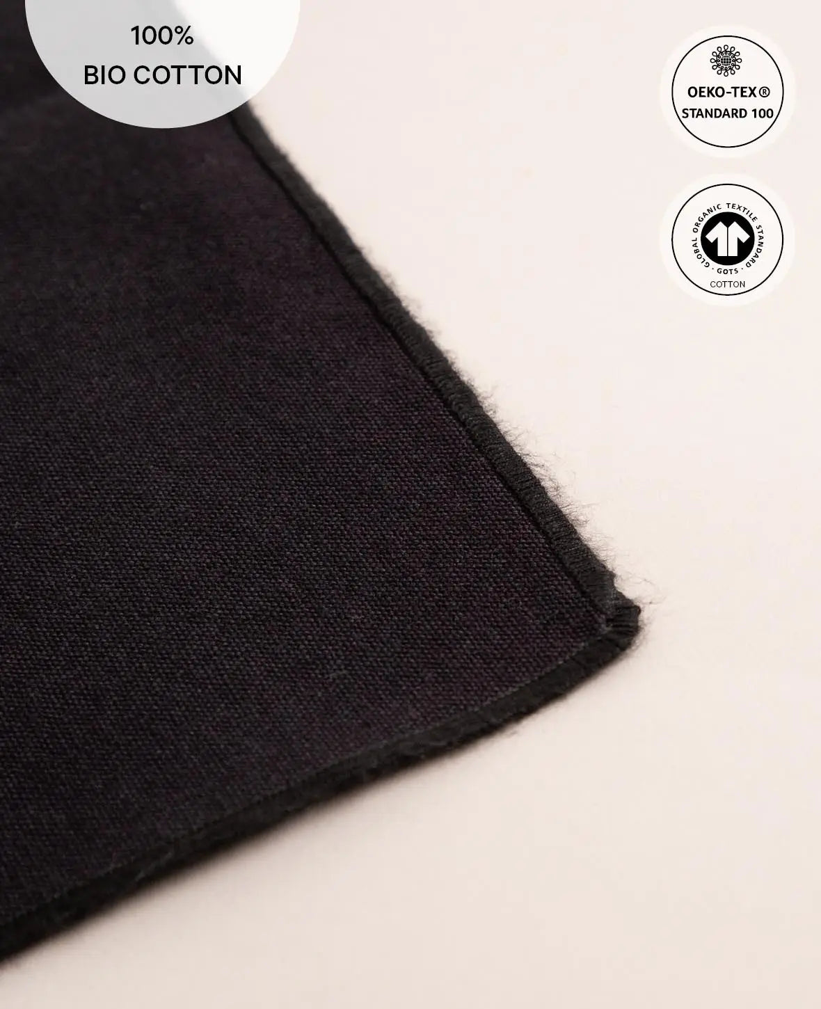 MANI SET DE TABLE NOIR, 2 PCS DE 33 X 50 CM