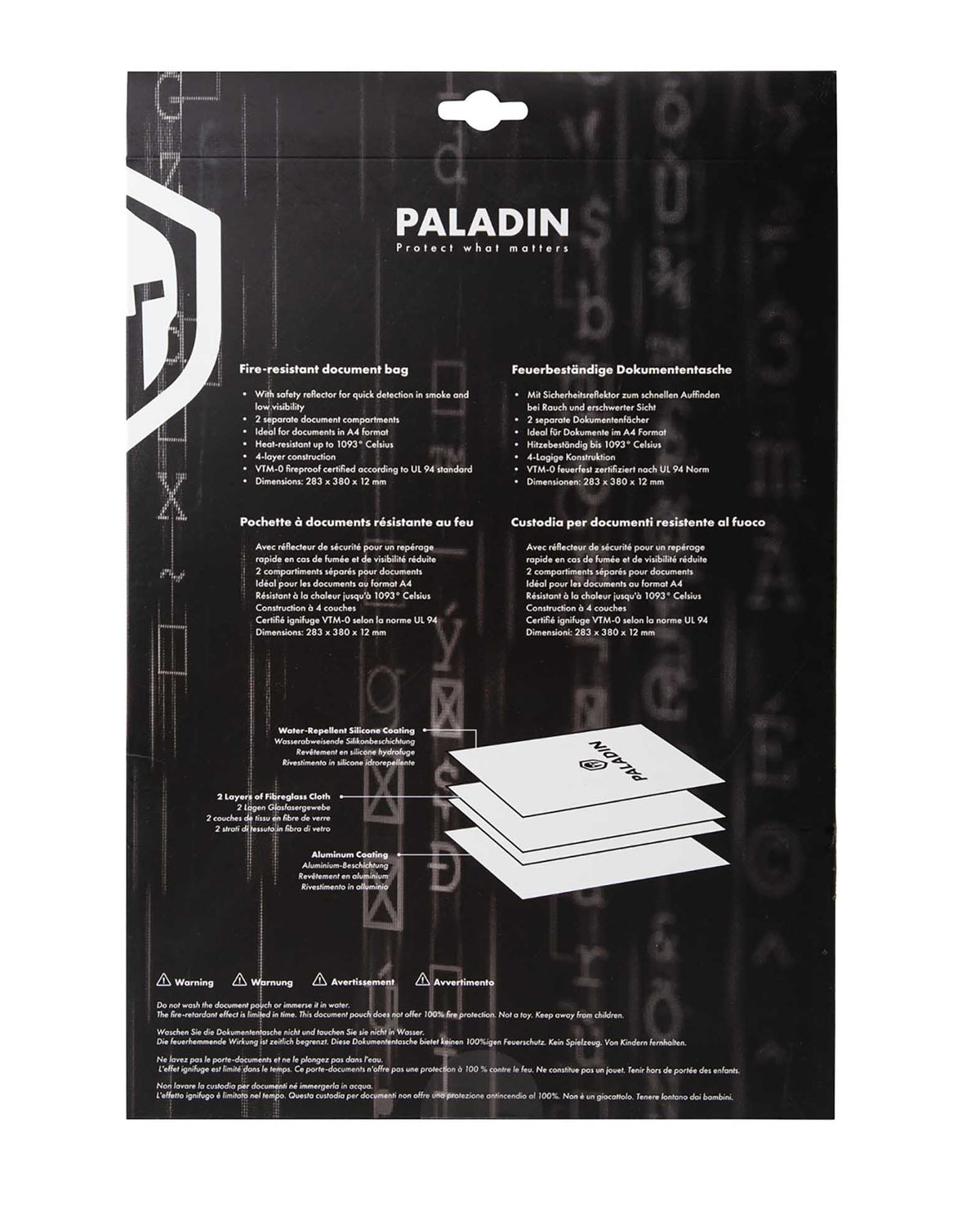 POCHETTE POUR DOCUMENTS IGNIFUGÉE PALADIN