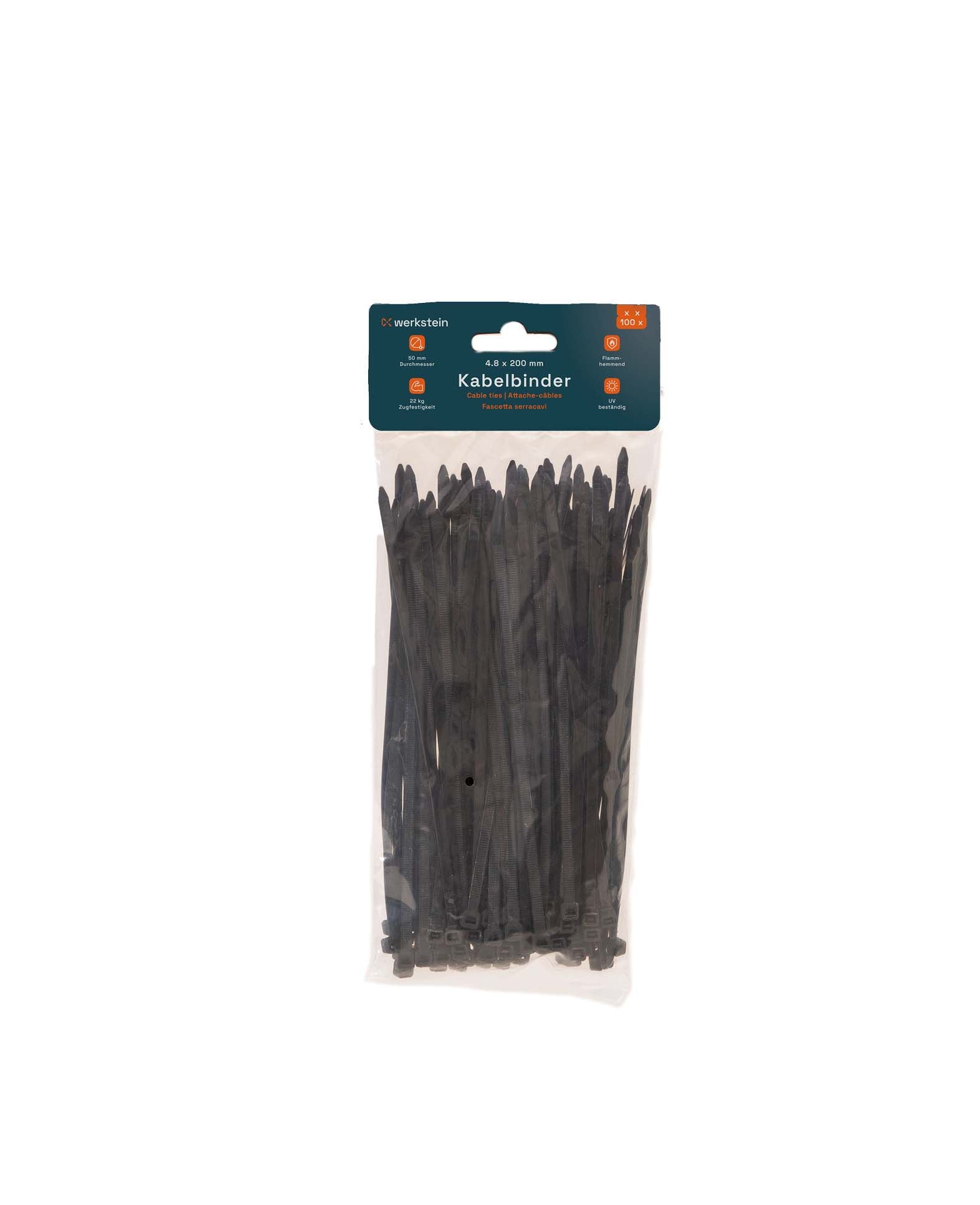 Colliers de serrage 4.8 x 200 mm, 100 pces
