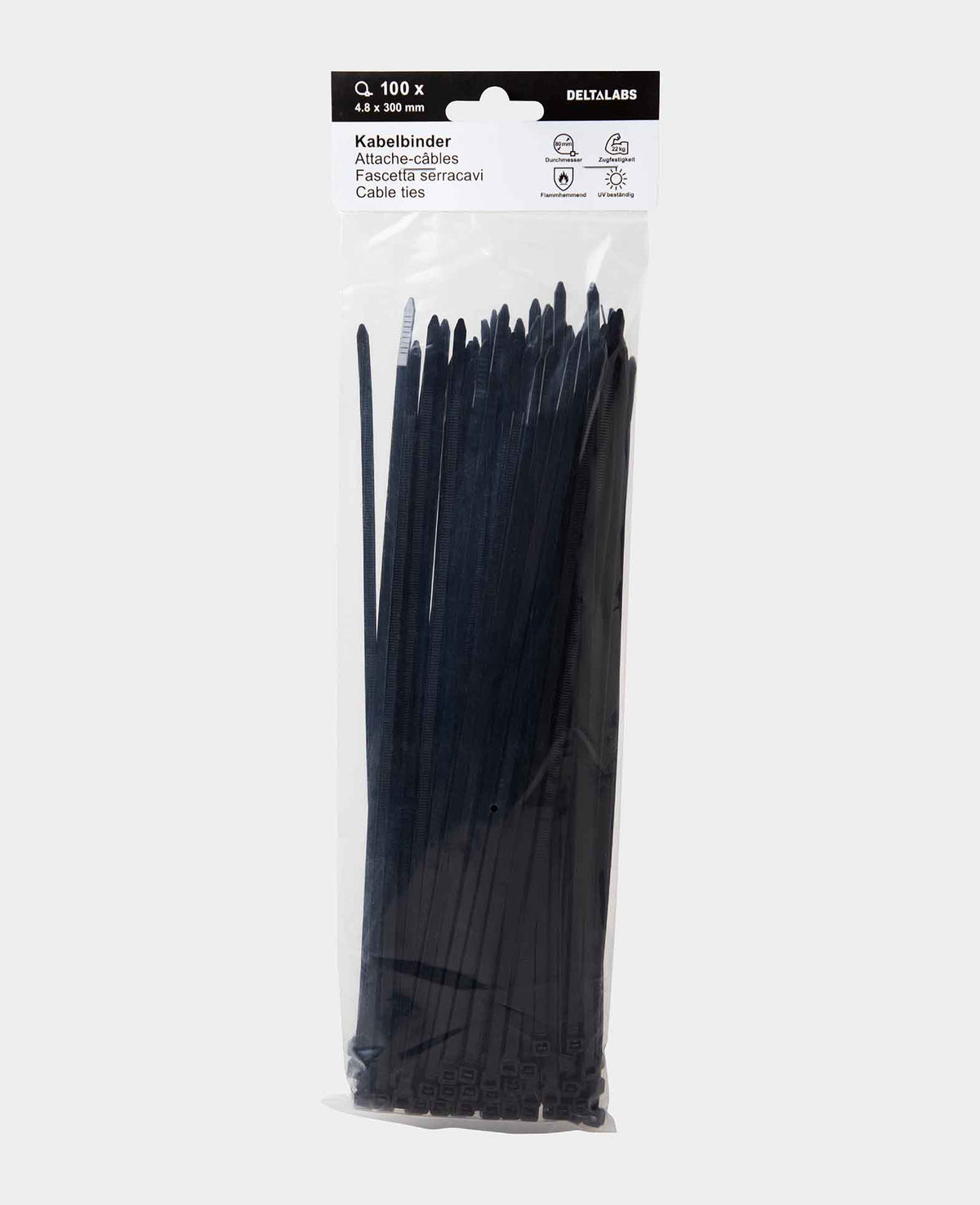 Colliers de serrage 4.8 x 300mm, 100 pcs