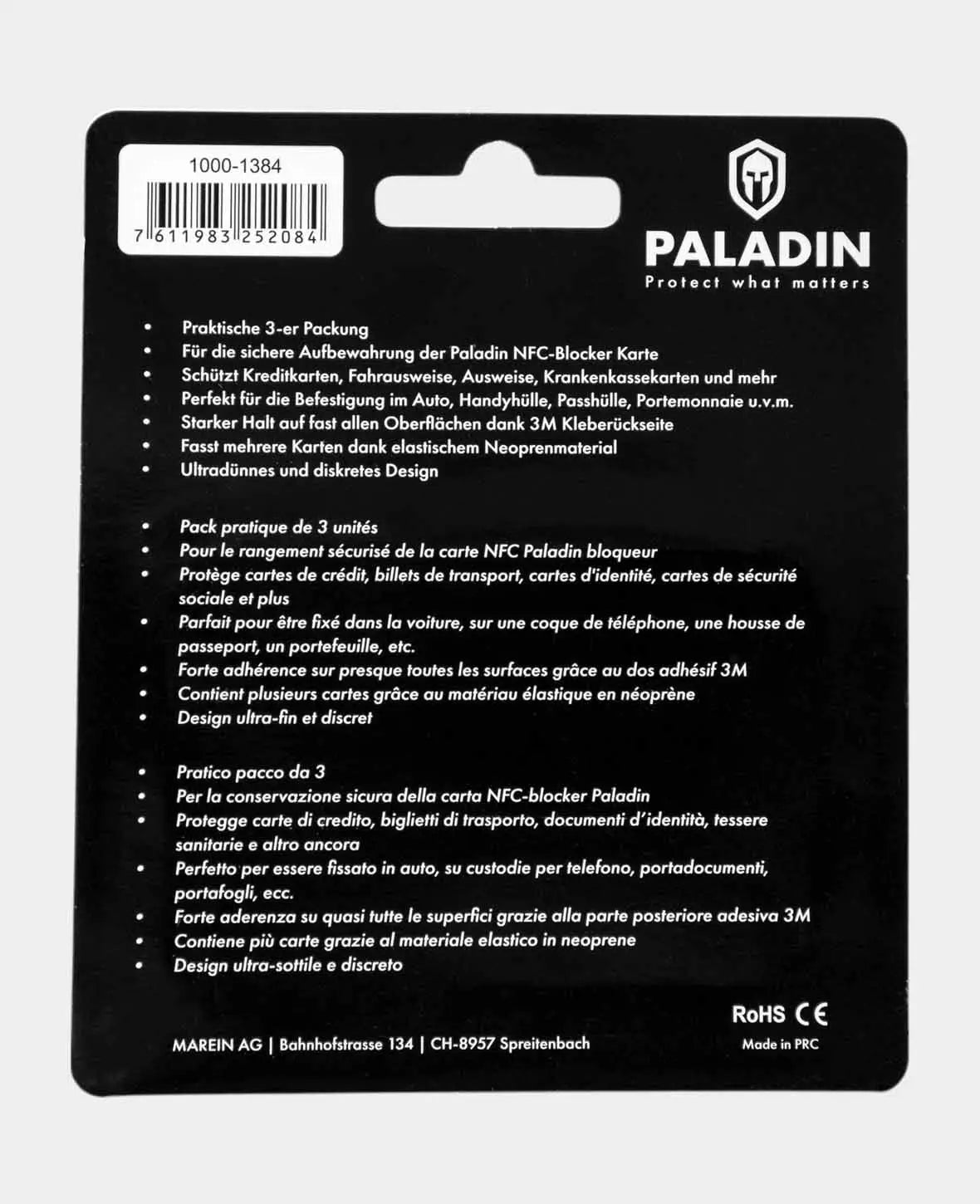 Paladin Card Sleeves, 3 pieces