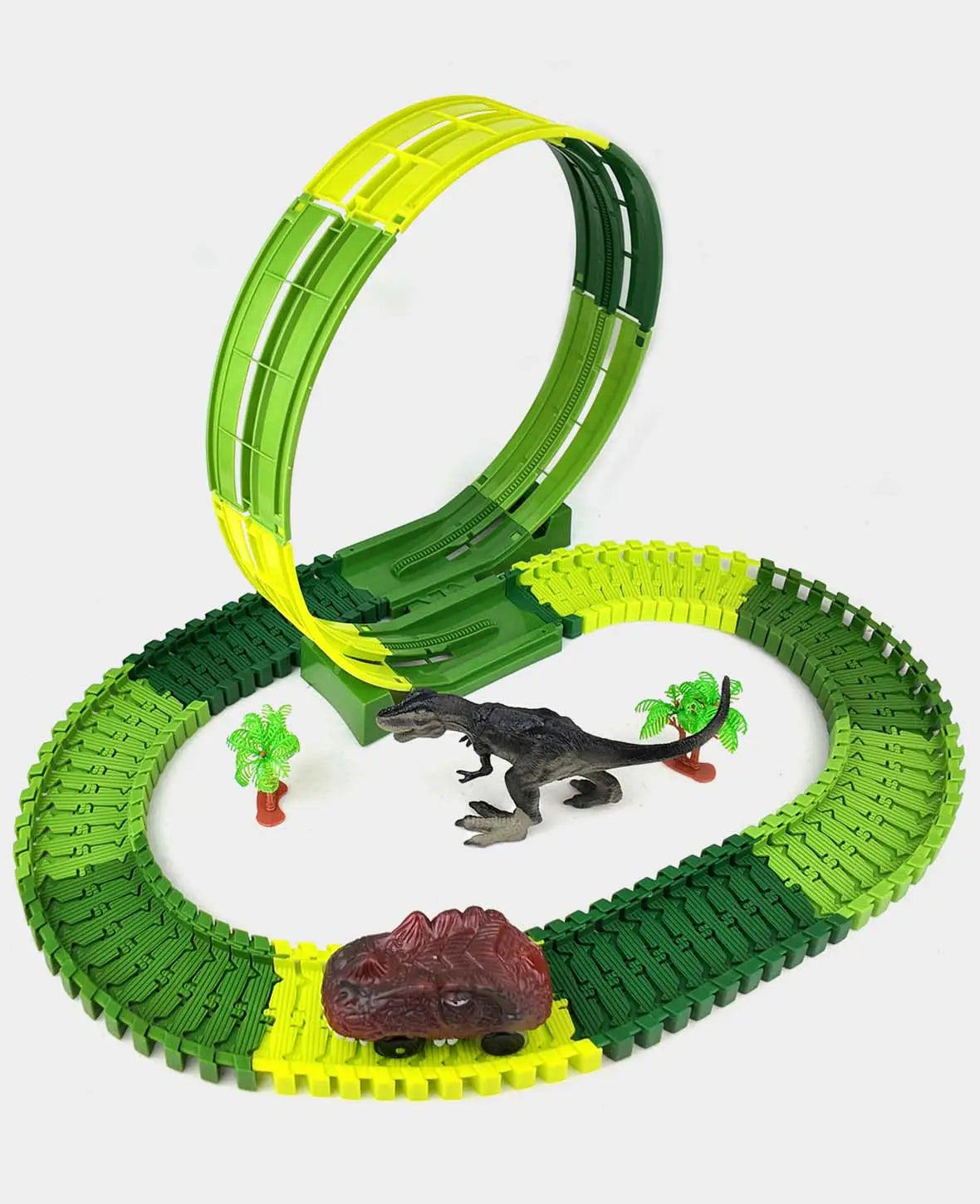 Dino Train, Toy Set with Flexible Track System, Green, 93 Pieces