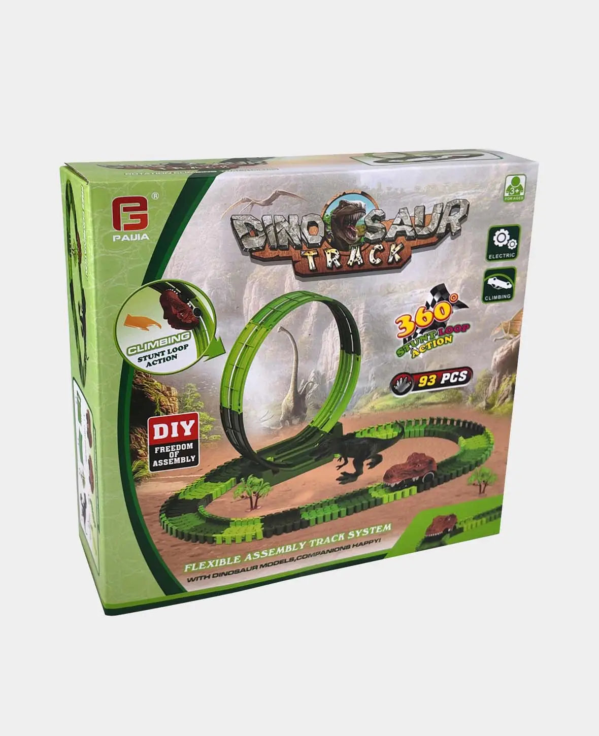 Dino Train, Toy Set with Flexible Track System, Green, 93 Pieces
