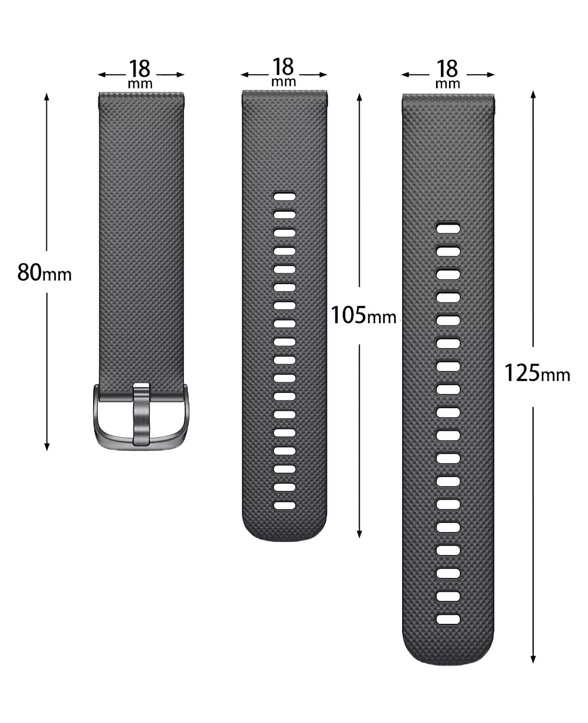 Bracelet de montre Garmin 18mm, noir